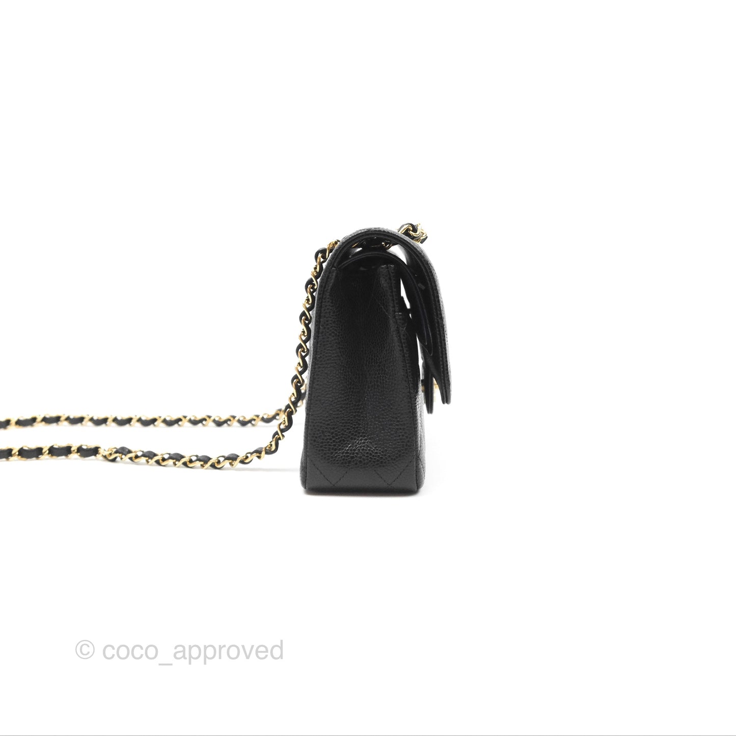 Chanel Classic M/L Medium Flap Quilted Black Caviar Gold Hardware