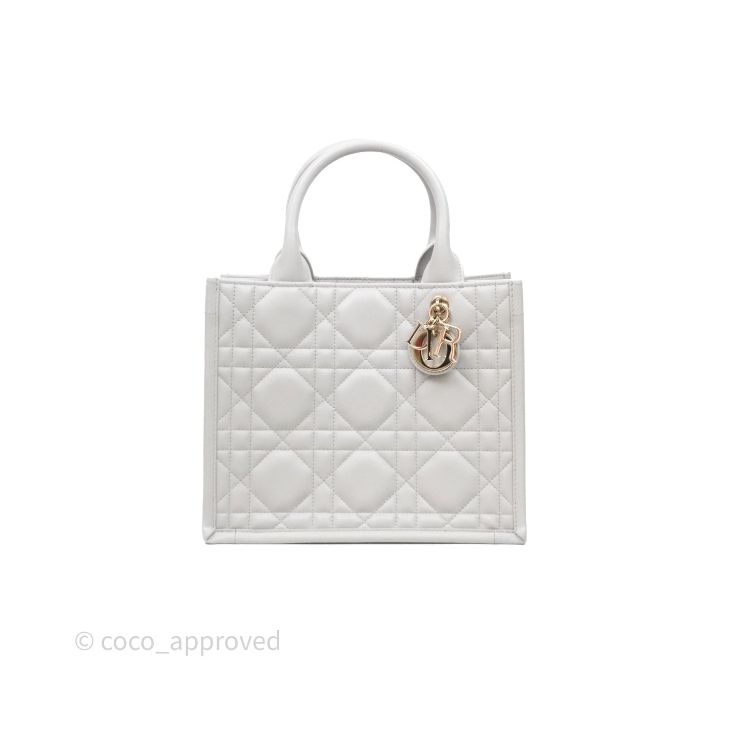 Christian Dior Small Dior Book Tote Cloud Gray Macrocannage Calfskin