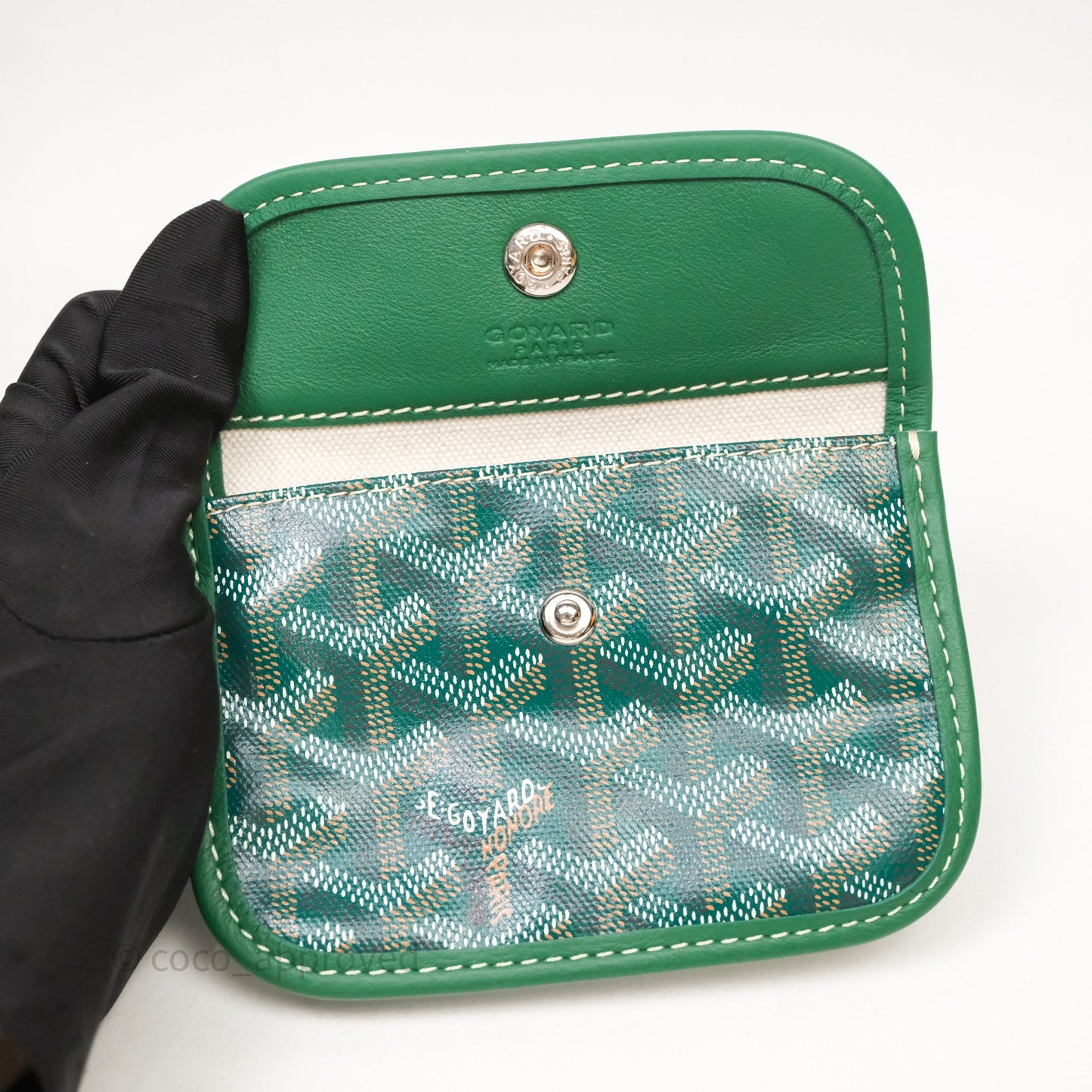 Goyard Anjou Mini Tote Bag Green Goyardine Canvas