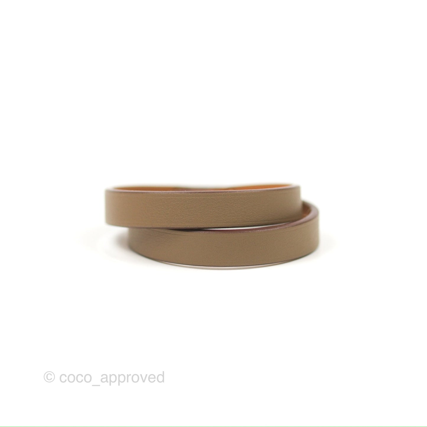Hermès Kelly Double Tour Bracelet Etoupe Swift Rose Gold Hardware