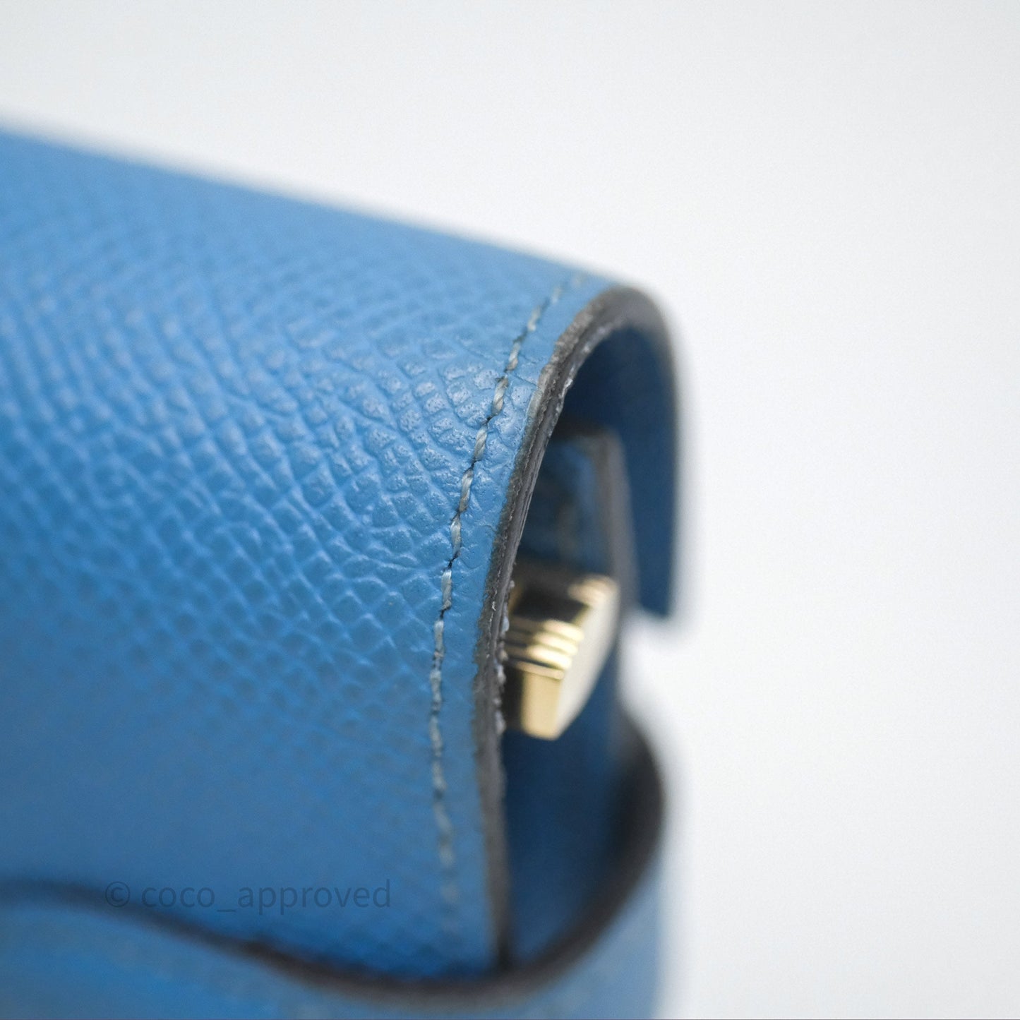 Hermès Kelly Depliant Wallet Blue Epsom Gold Hardware