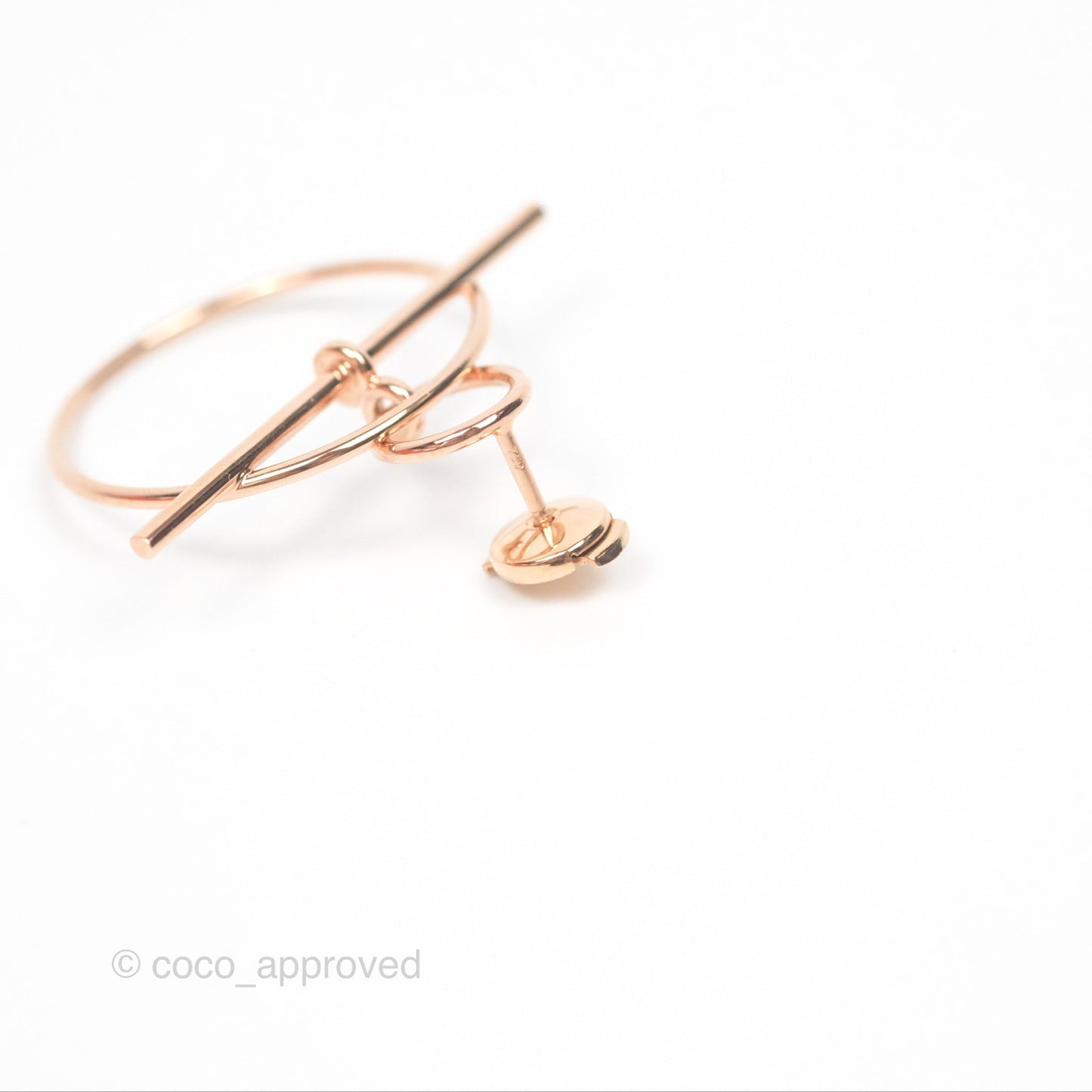 Hermès Loop Earrings Small Model Rose Gold