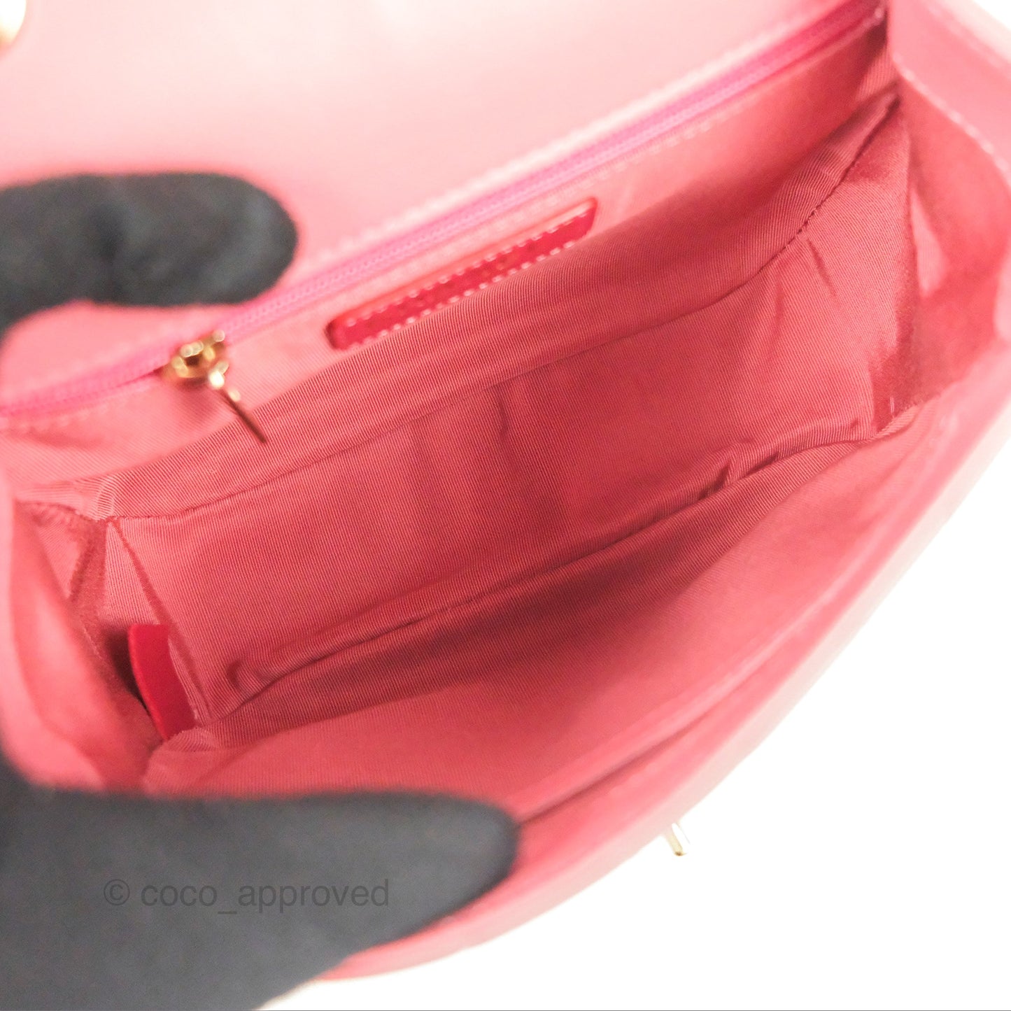 Chanel Small Flat Quilt Round Flap Bag Pink Calfskin Gold Hardware