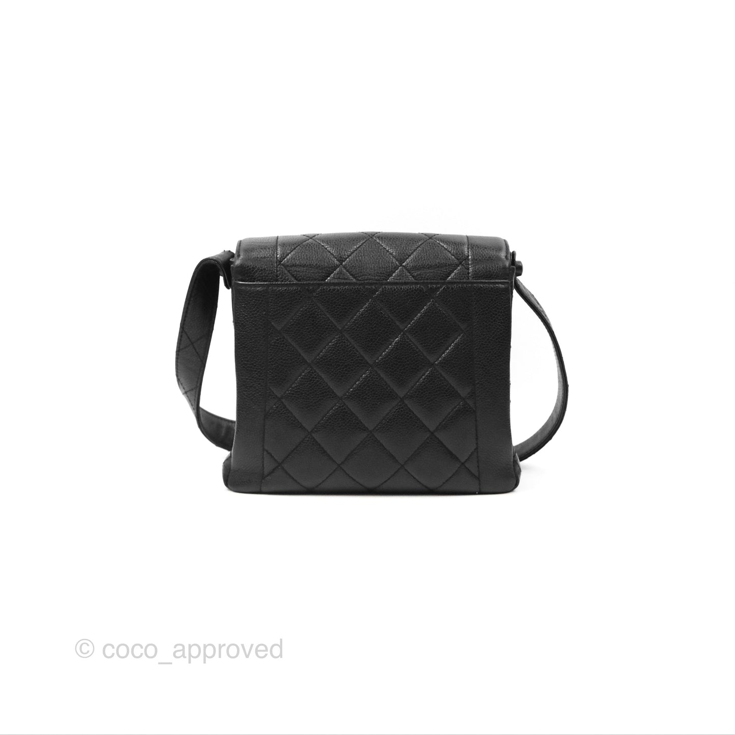 Chanel Shoulder Vintage Black Caviar 24K Gold Hardware