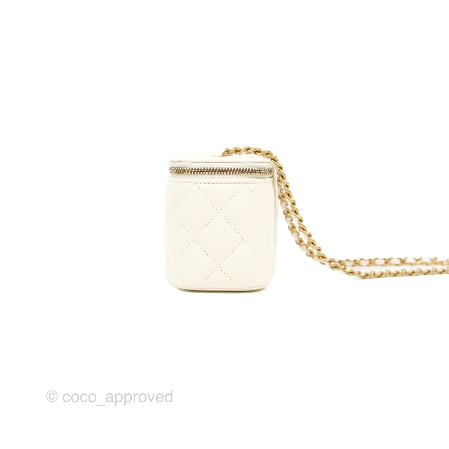 Chanel Mini Pearl Crush Vanity With Chain White Gold Hardware