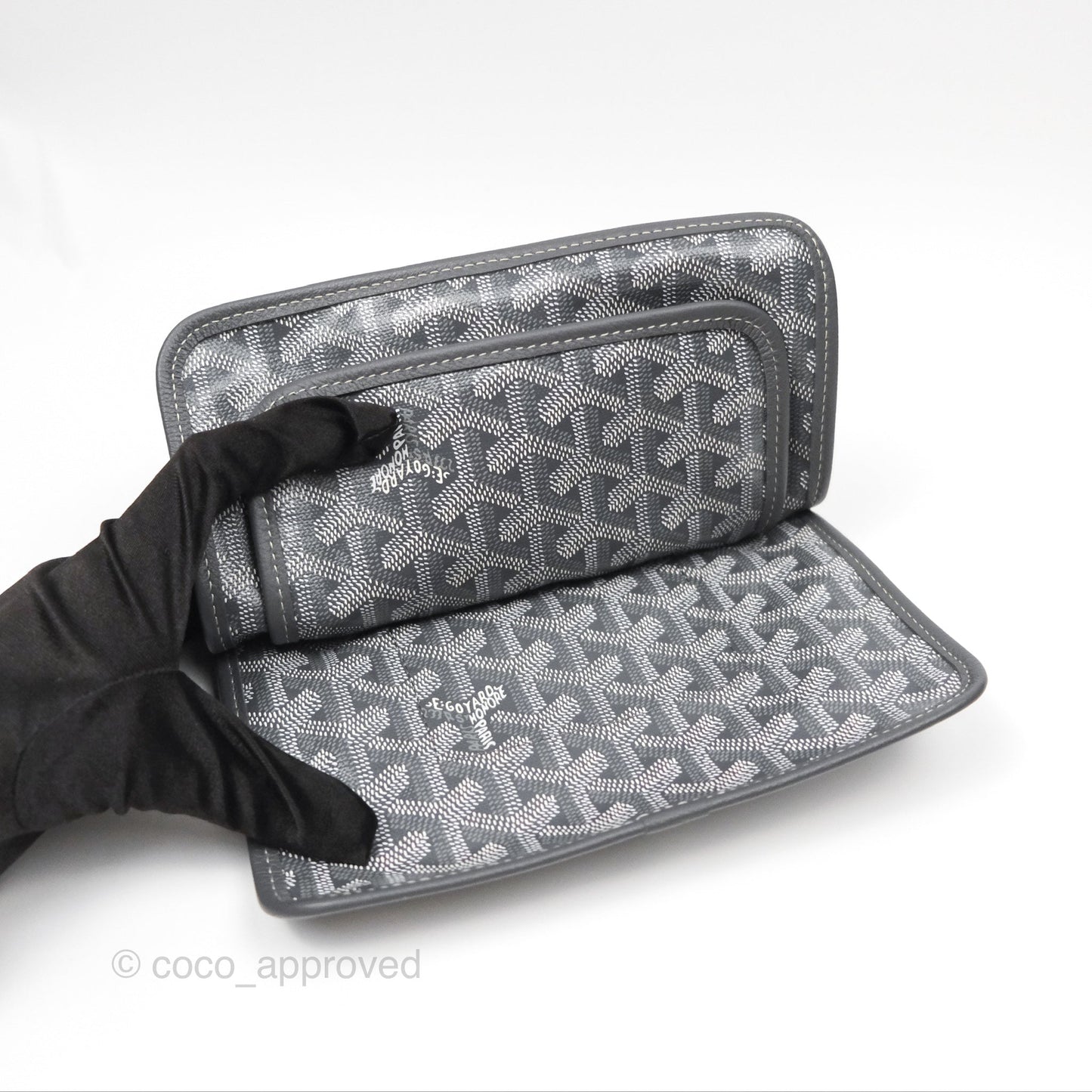 Goyard Plumet Pocket Wallet Grey Goyardine Canvas