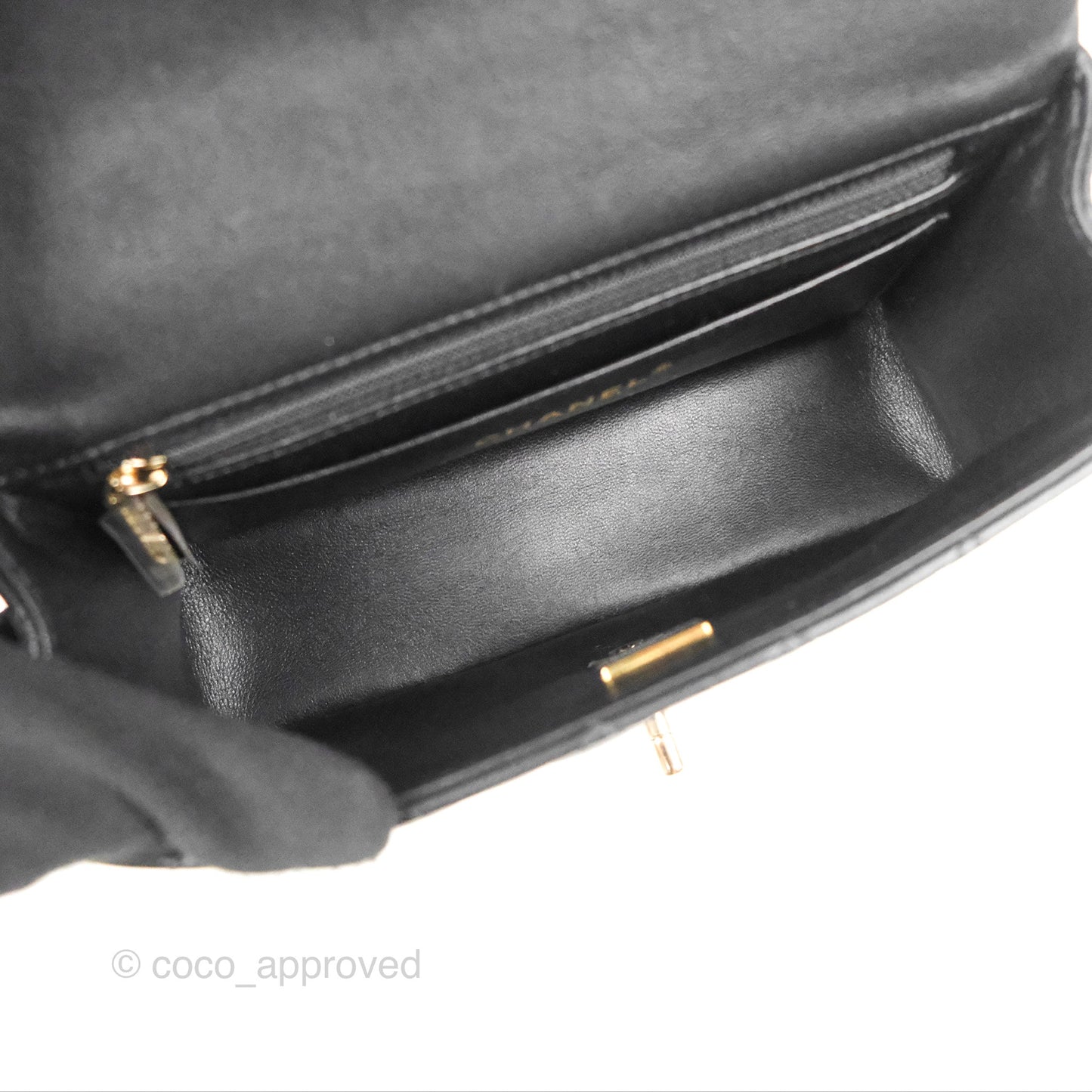 Chanel Top Handle Mini Rectangular Flap Bag Black Lambskin Gold Hardware