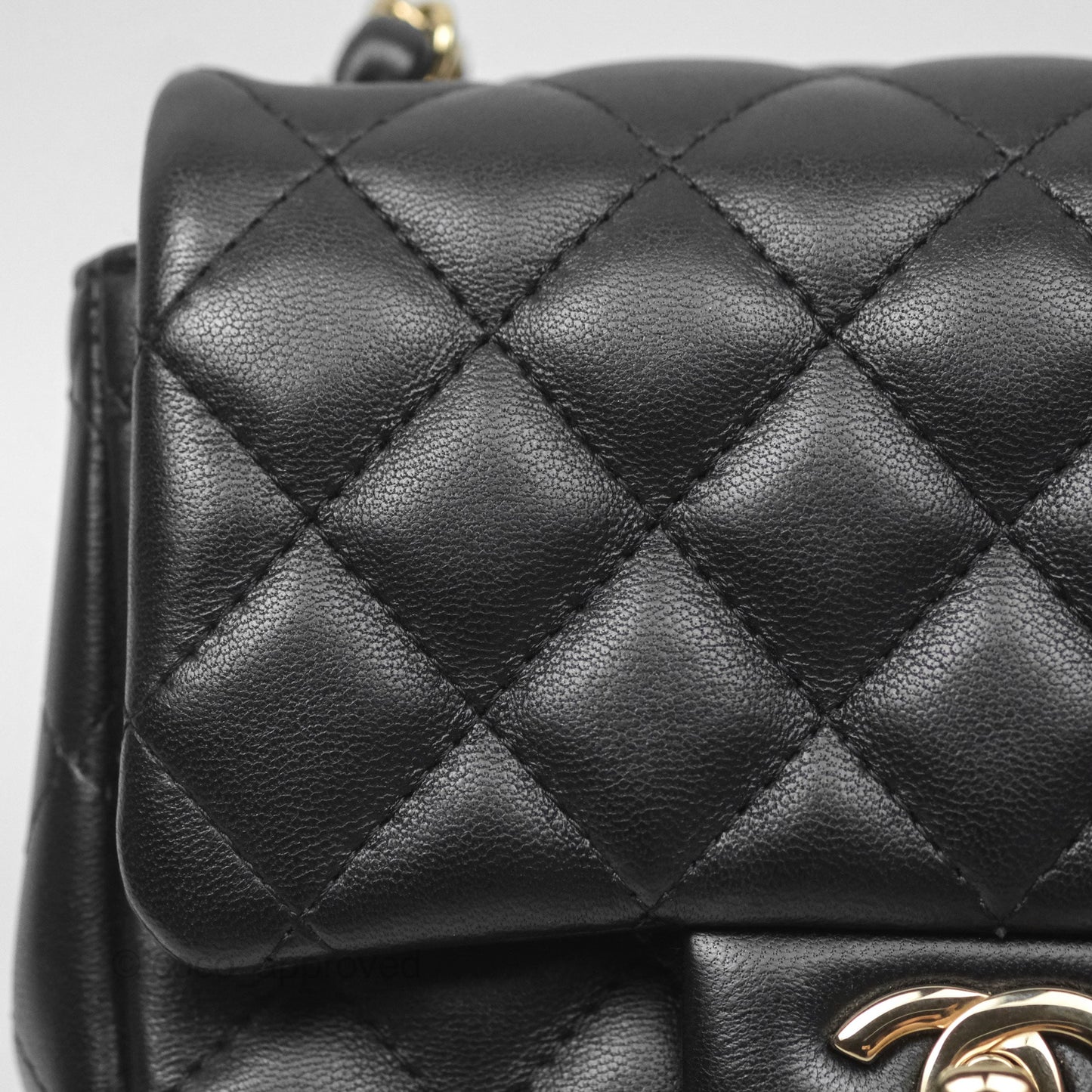 Chanel Mini Square Black Lambskin Gold Hardware