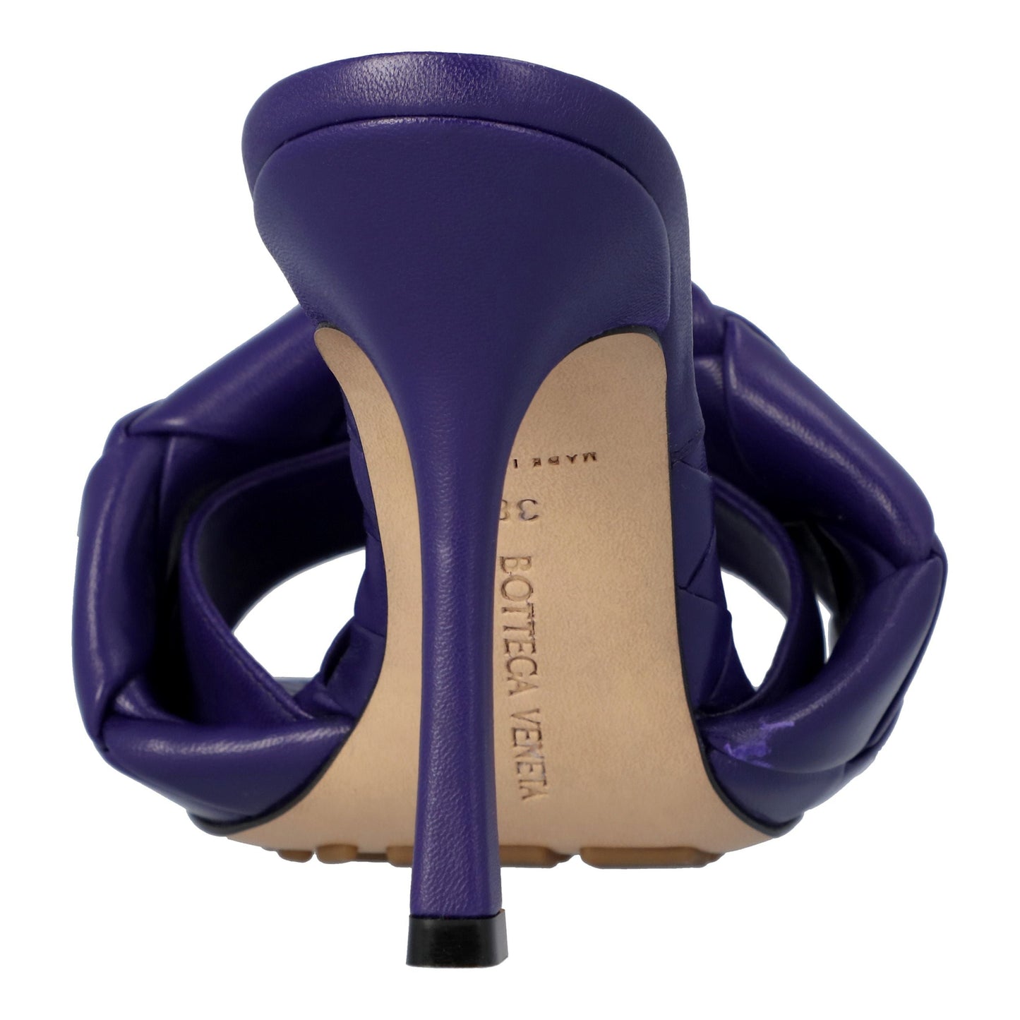 Luxury Bottega Veneta Women Lido Padded Mule in purple Lambskin