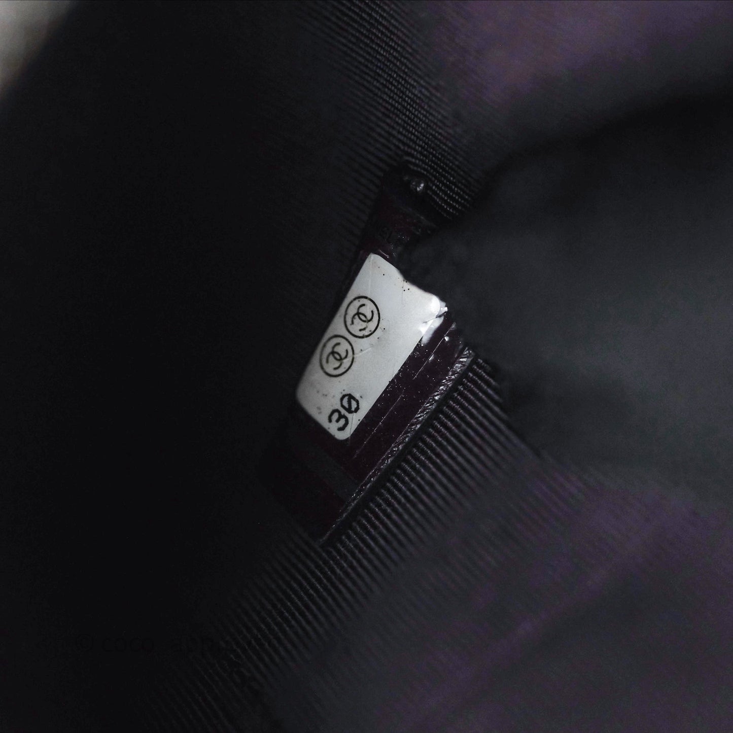 Chanel Quilted Small O Case Dark Purple Lambskin Silver Hardware