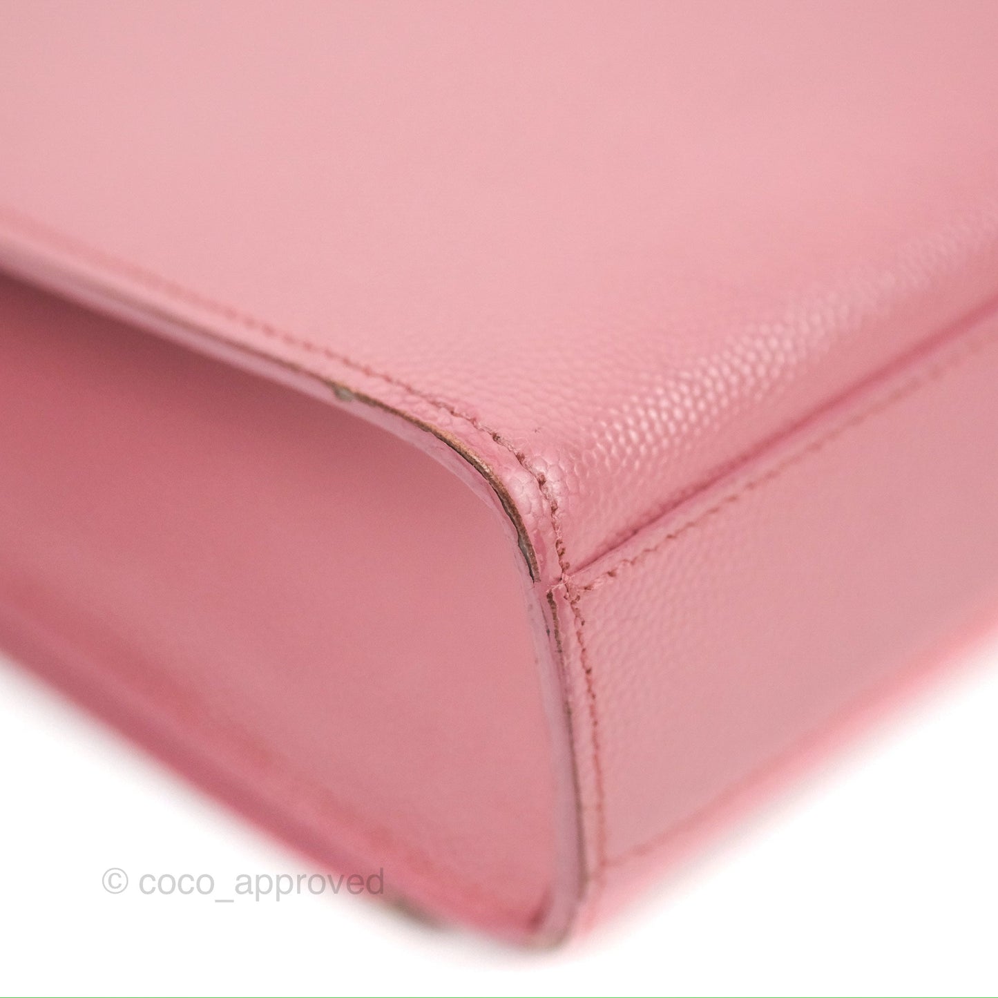 Saint Laurent Medium Classic Monogram Kate Pink Grained Calfskin