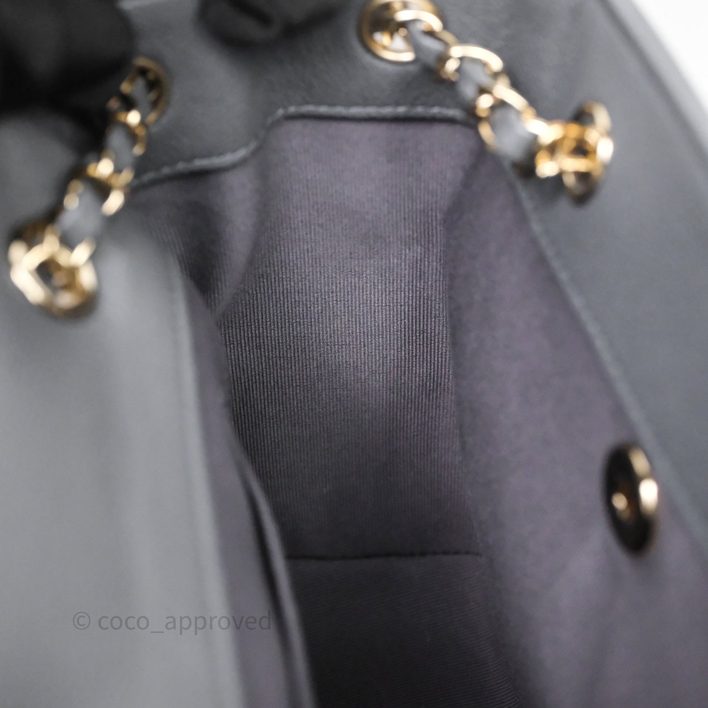 Chanel Small Duma Backpack Dark Grey Caviar Gold Hardware 23K
