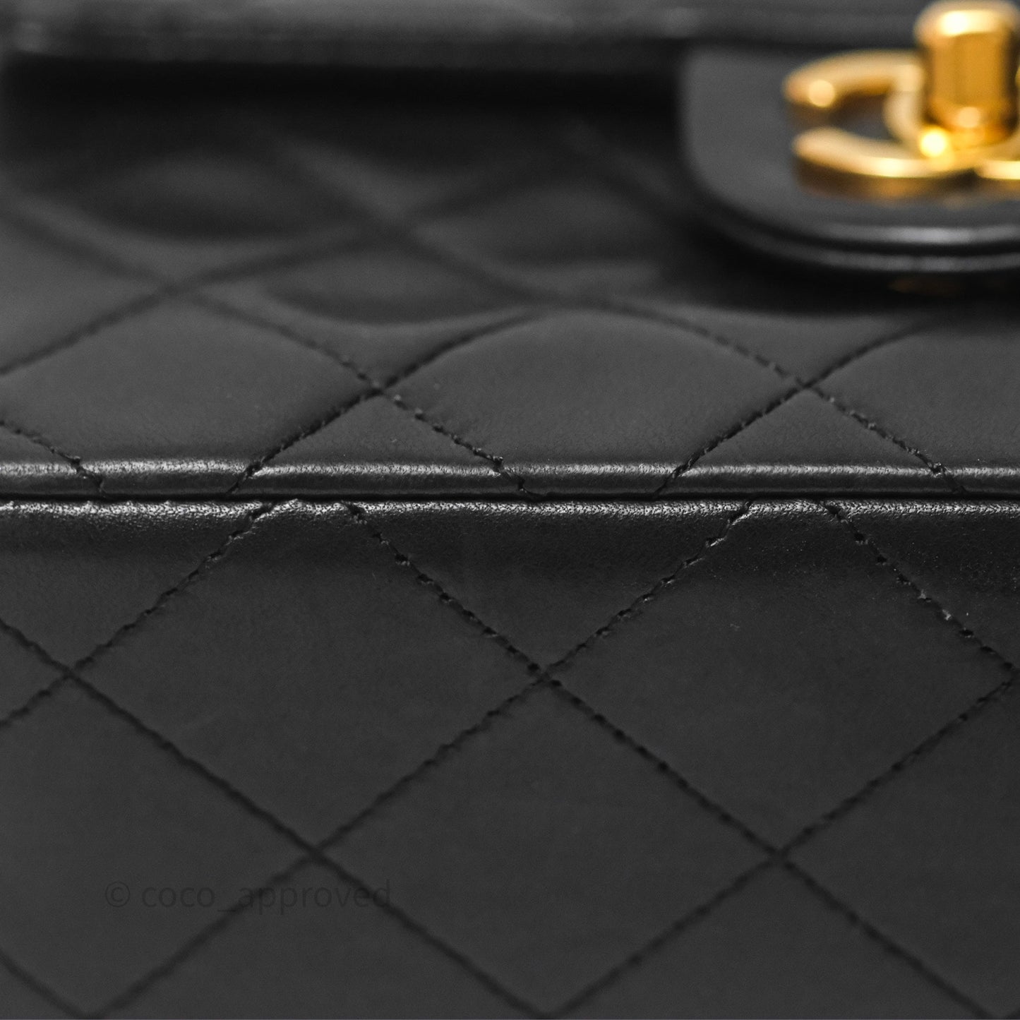 Chanel Vintage Mini Square Black Lambskin 24K Gold Hardware
