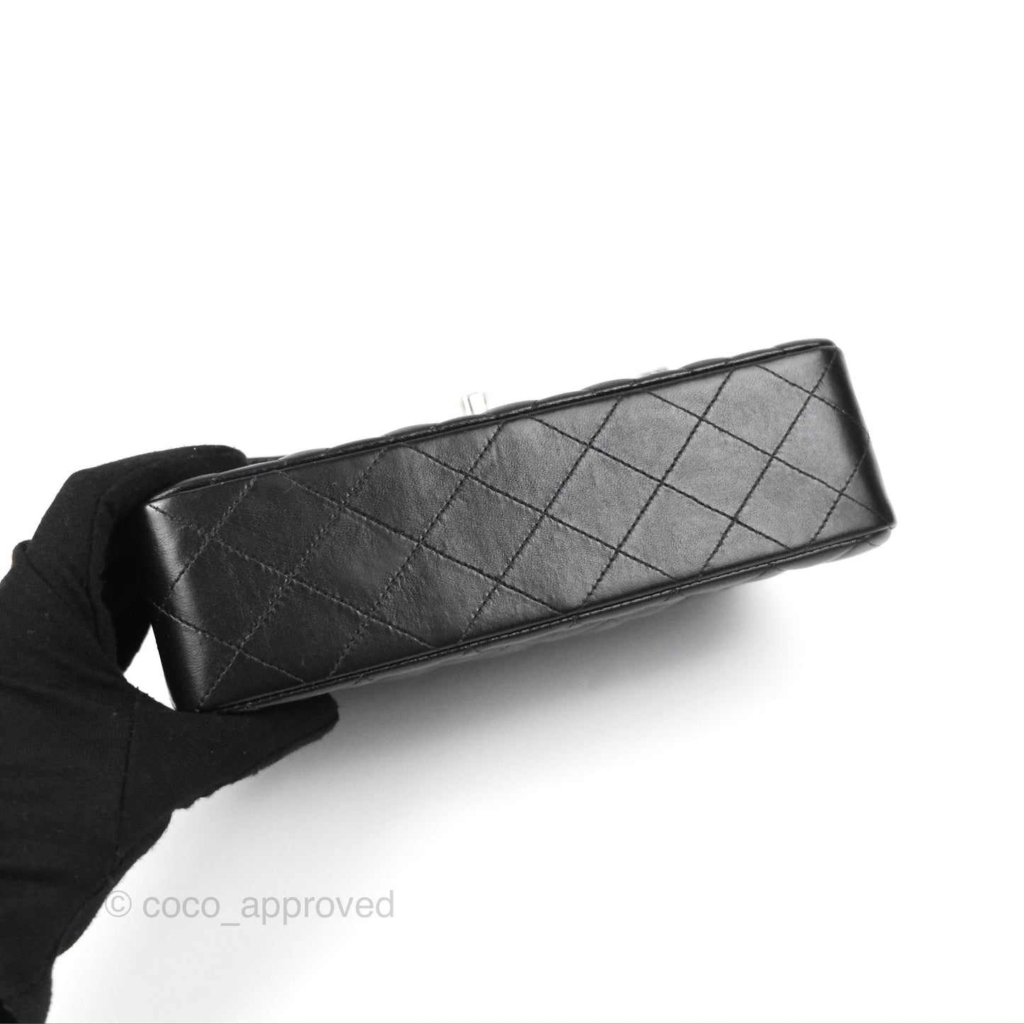 Chanel Small Classic Quilted Flap Black Lambskin Silver Hardware