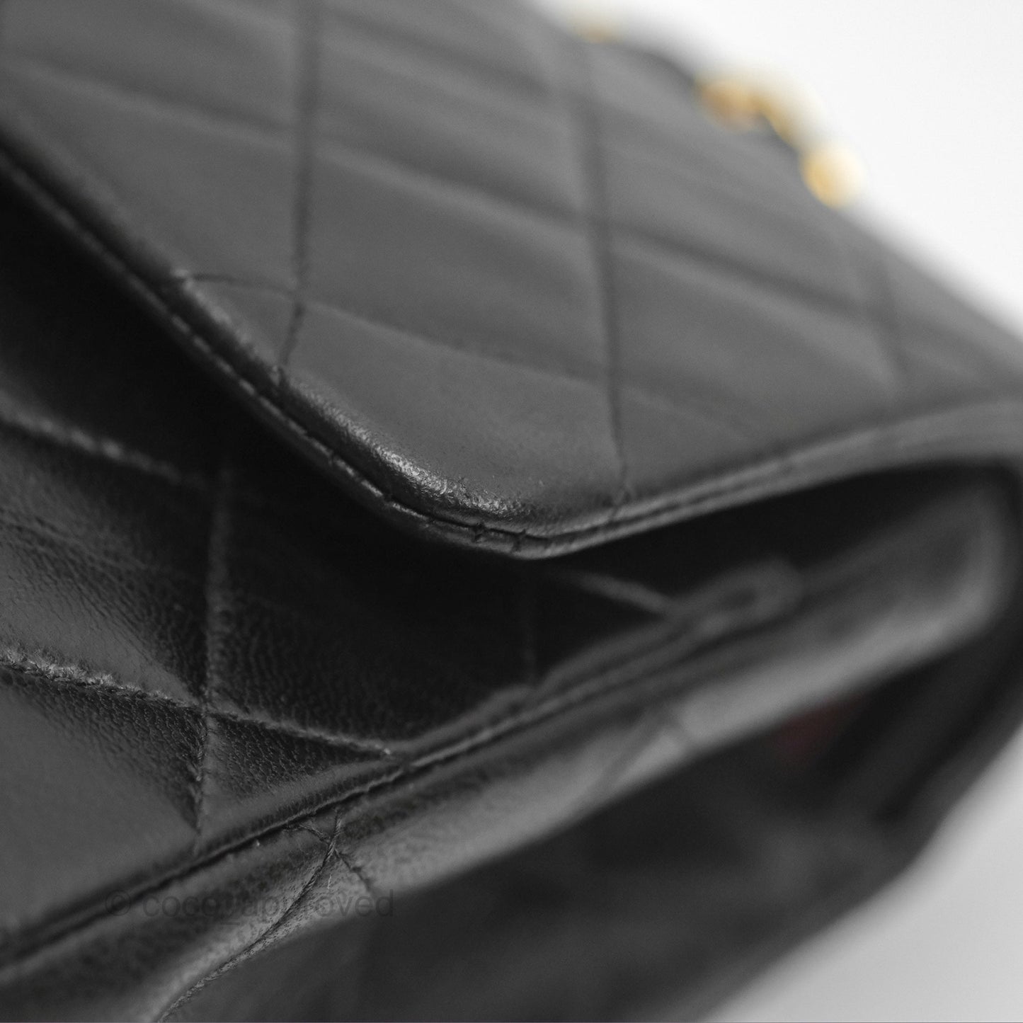 Chanel Vintage Classic Medium Flap Black Lambskin 24K Gold Hardware