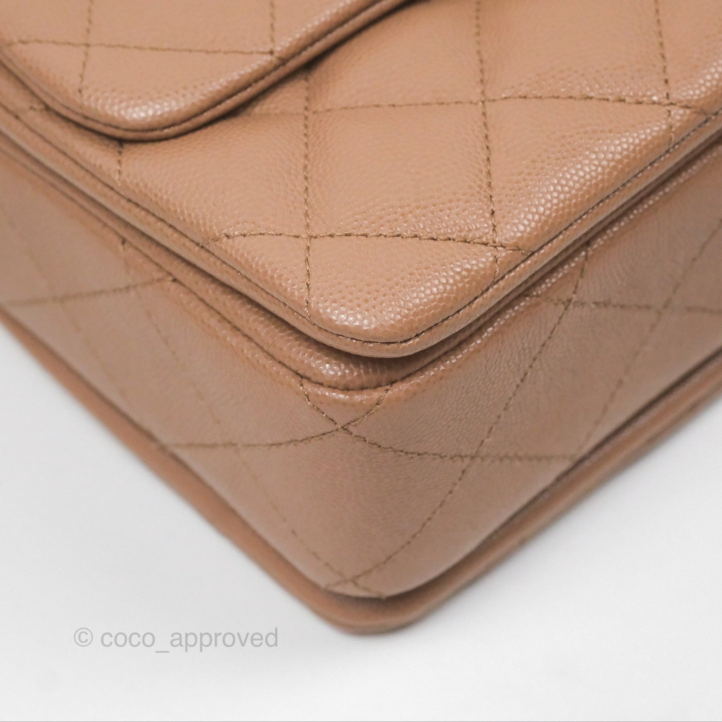Chanel Coco First Dark Beige Flap Bag Caviar Gold Hardware 22K