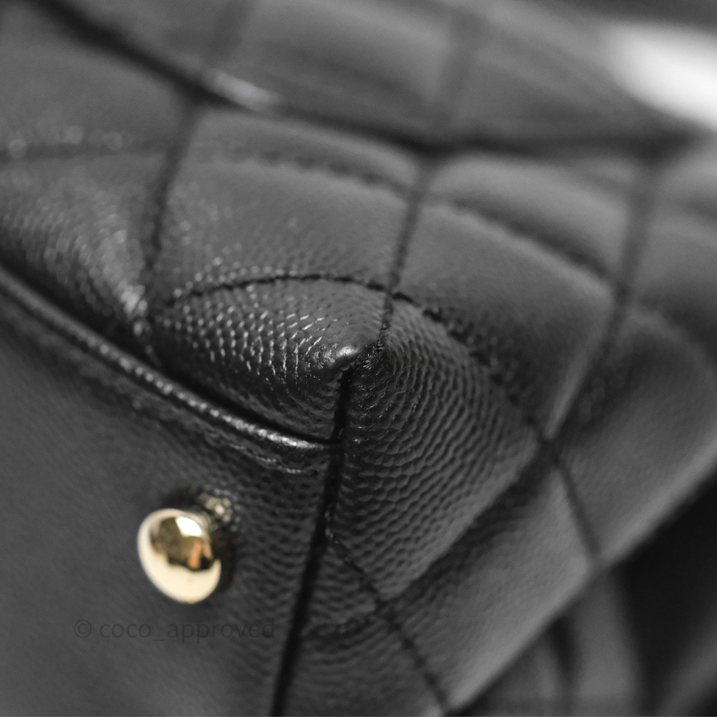 Chanel Mini Coco Handle Quilted Black Caviar Gold Hardware