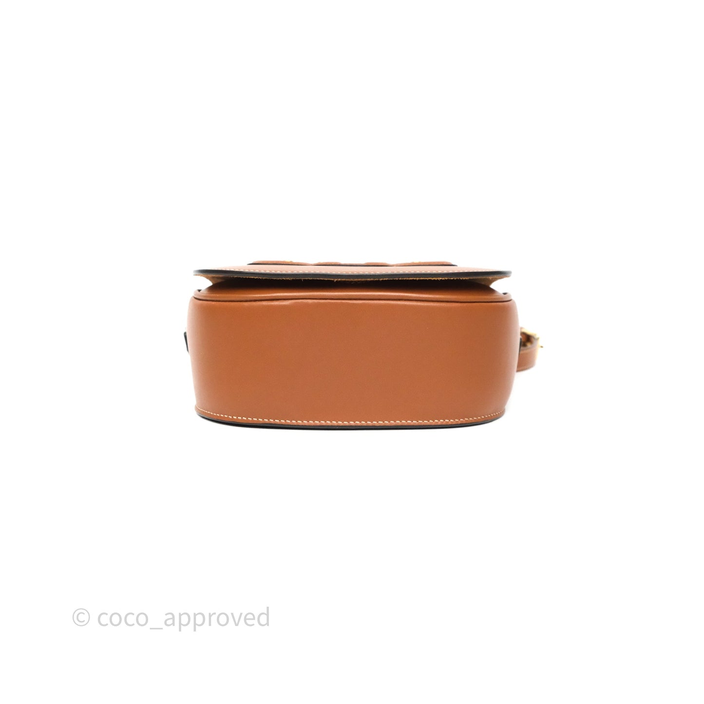 Celine Gold Studs Folco Cuir Triomphe in Smooth Calfskin Tan