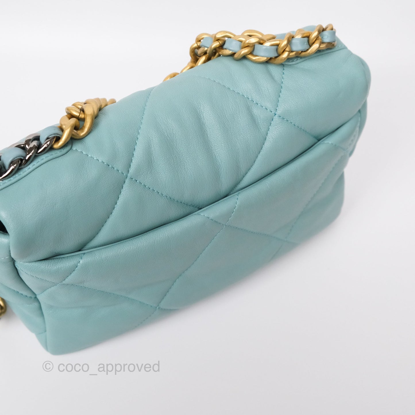 Chanel 19 Small Tiffany Blue Mixed Hardware