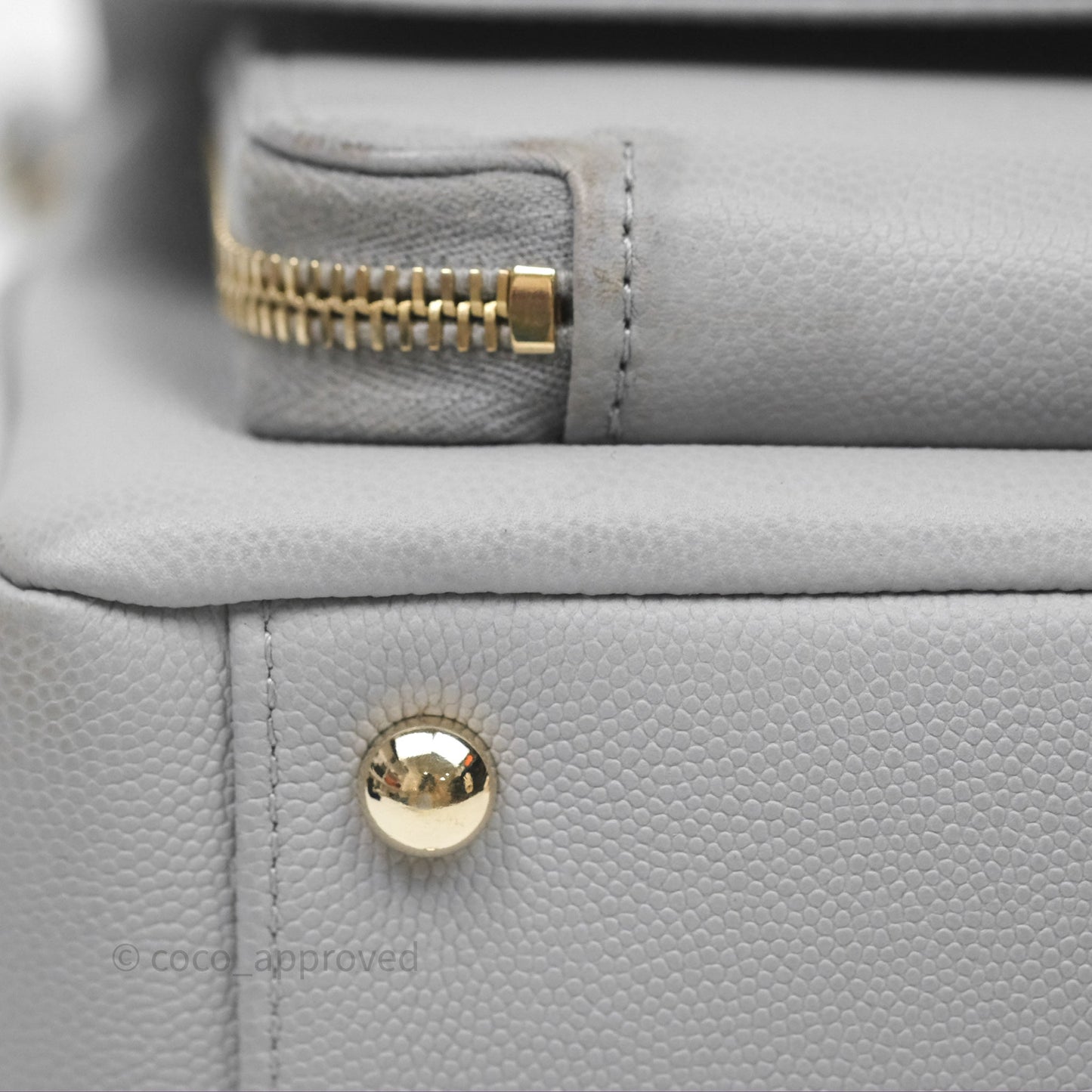 Chanel Quilted Medium Business Affinity Flap Grey Caviar Gold Hardware