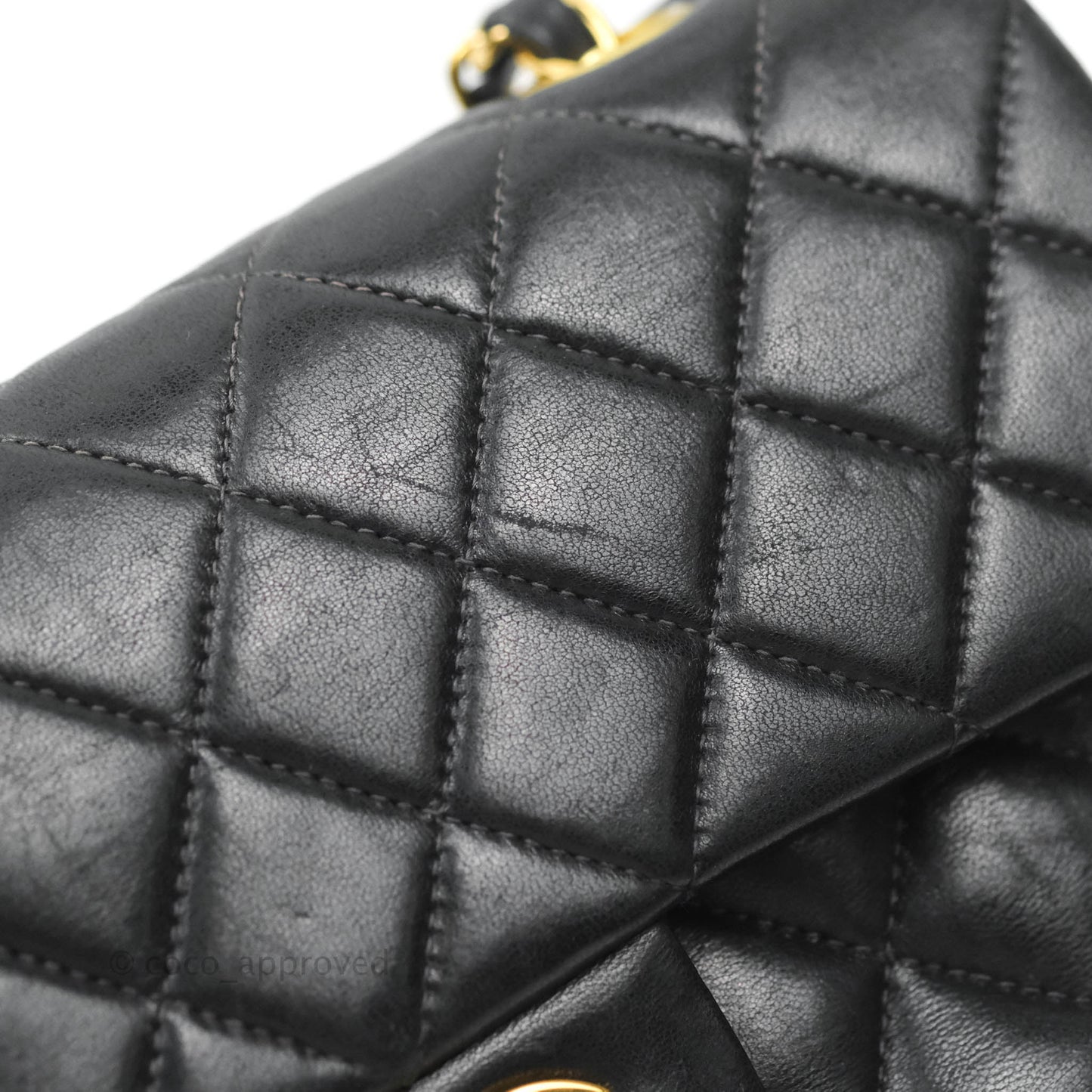 Chanel Classic Vintage Small S/M Flap Black Lambskin 24K Gold Hardware