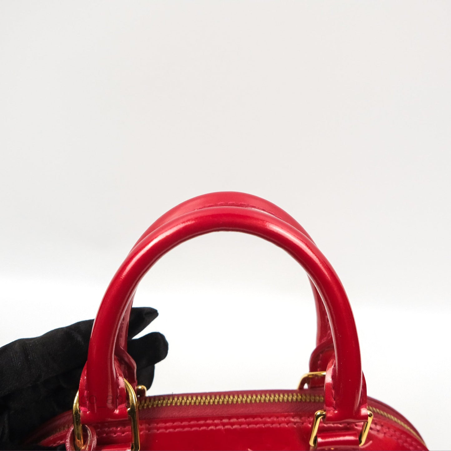 Louis Vuitton Alma BB Red Patent Gold Hardware