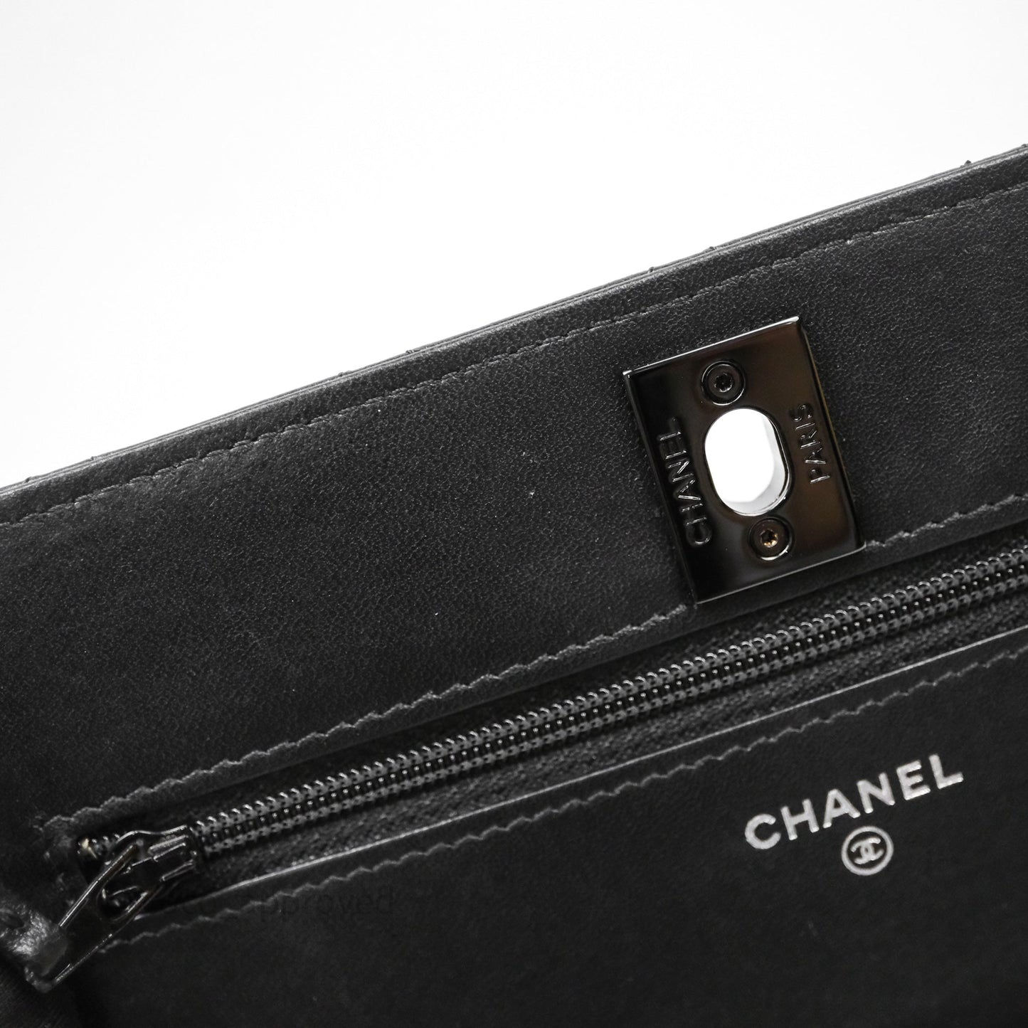 Chanel Quilted Trendy CC WOC Wallet On Chain So Black Lambskin