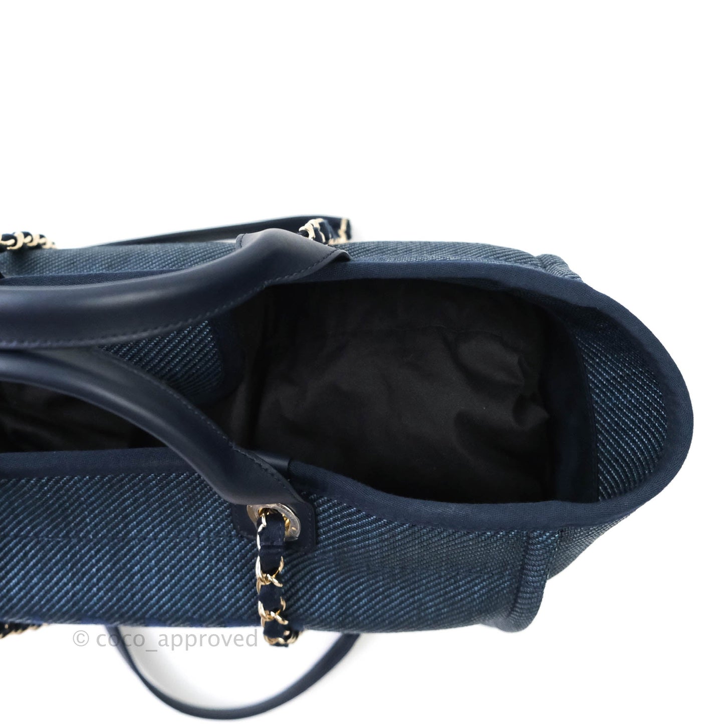 Chanel Canvas Large Deauville Tote Navy Blue