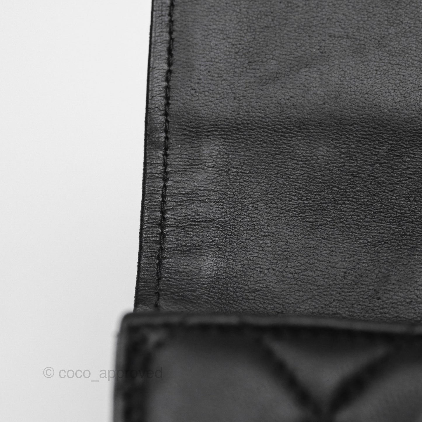Chanel Classic Quilted Long Wallet Black Lambskin Silver Hardware
