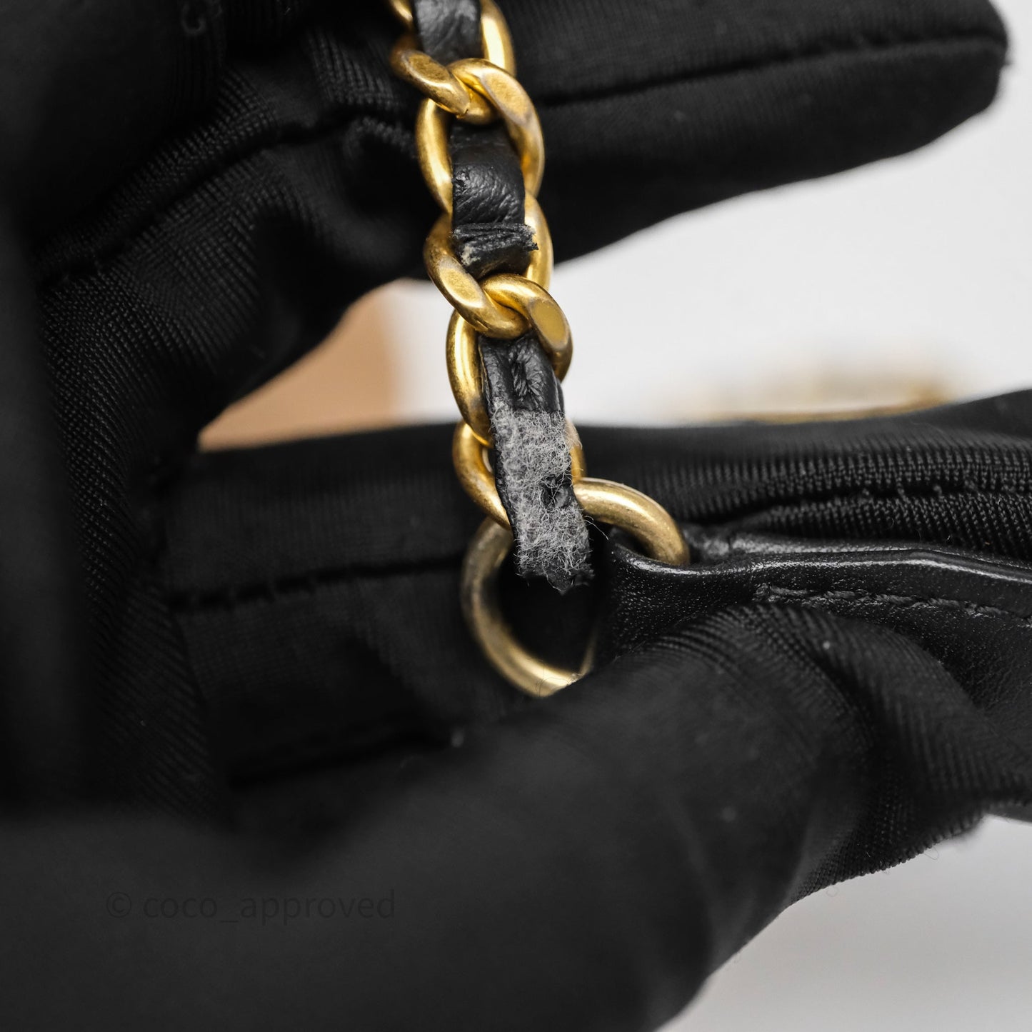 Chanel Small CC Filigree Flap Quilted Beige Black Caviar