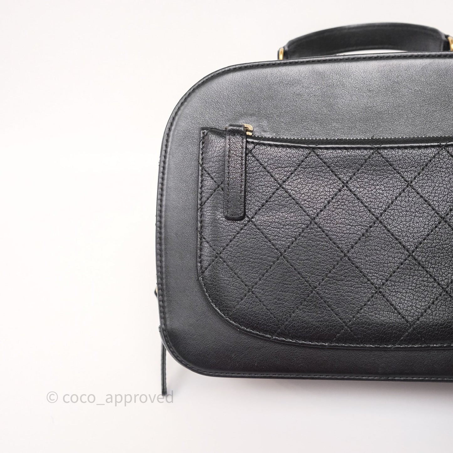 Chanel Coco Curve Vanity Black Calfskin & Goatskin Antique Gold Hardware