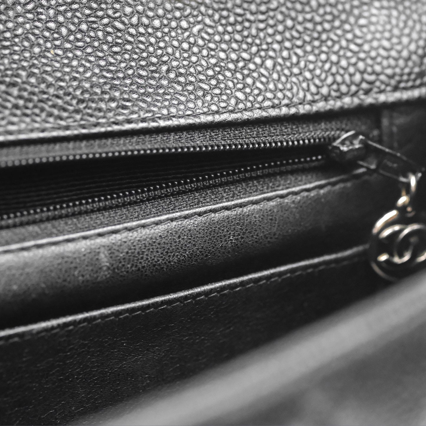 Chanel Classic Vintage Jumbo Single Flap Black Caviar Silver Hardware