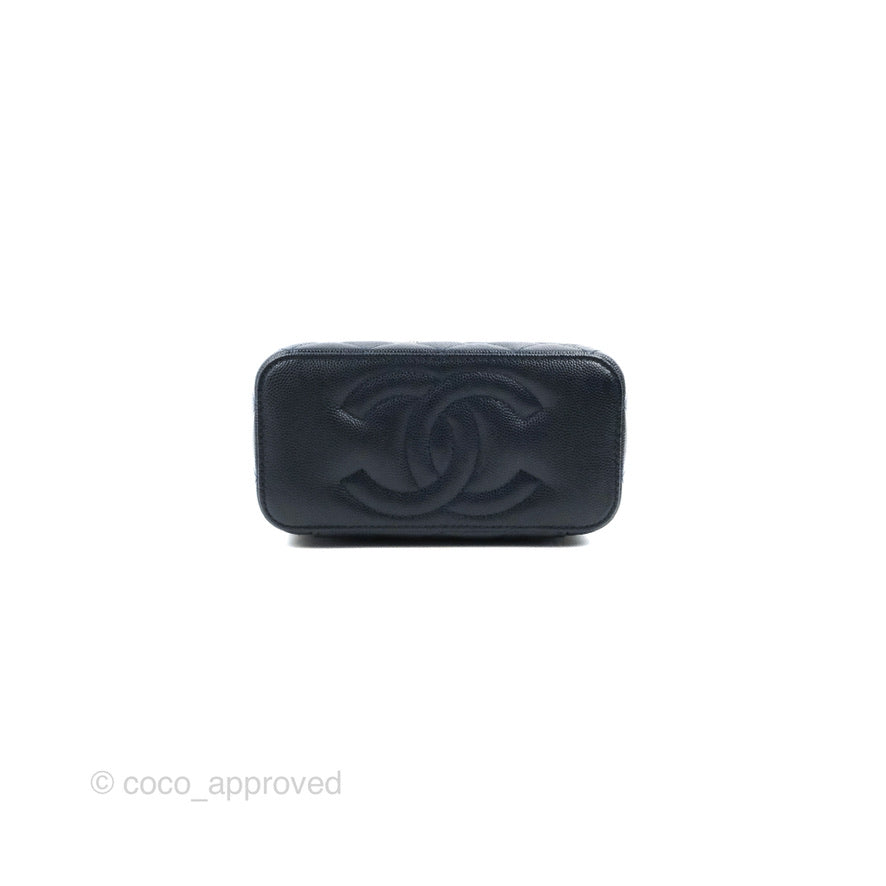 Chanel Vanity with Chain Navy Caviar Gold Hardware