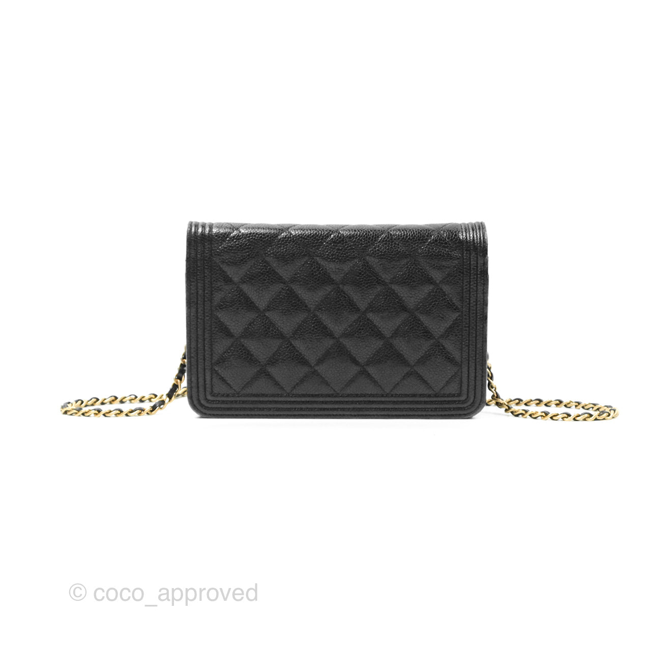 Chanel Boy Wallet on Chain WOC Black Caviar Gold Hardware
