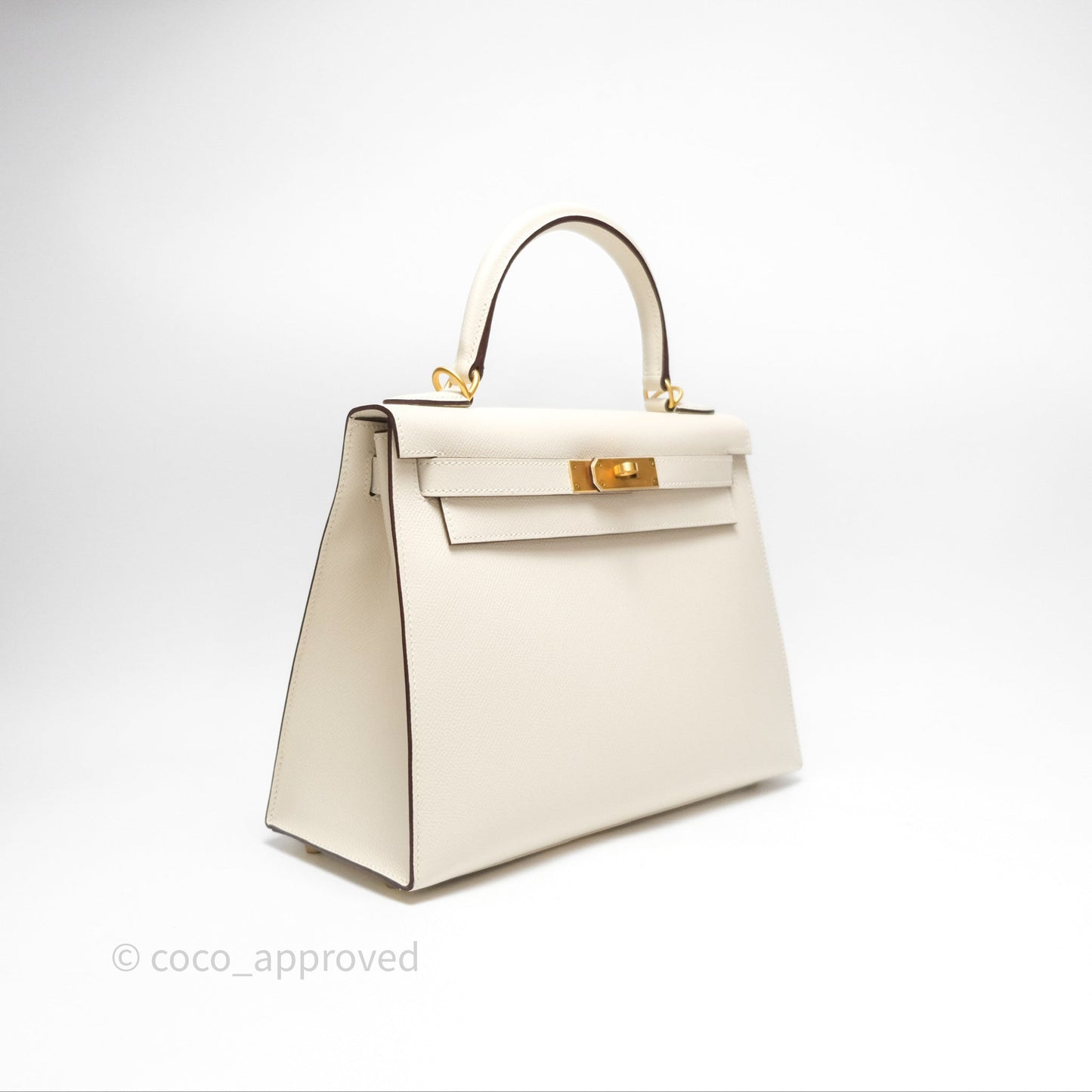 Hermès HSS Sellier Kelly 28 Craie 10 / Amber 9D Epsom Brushed Gold Hardware