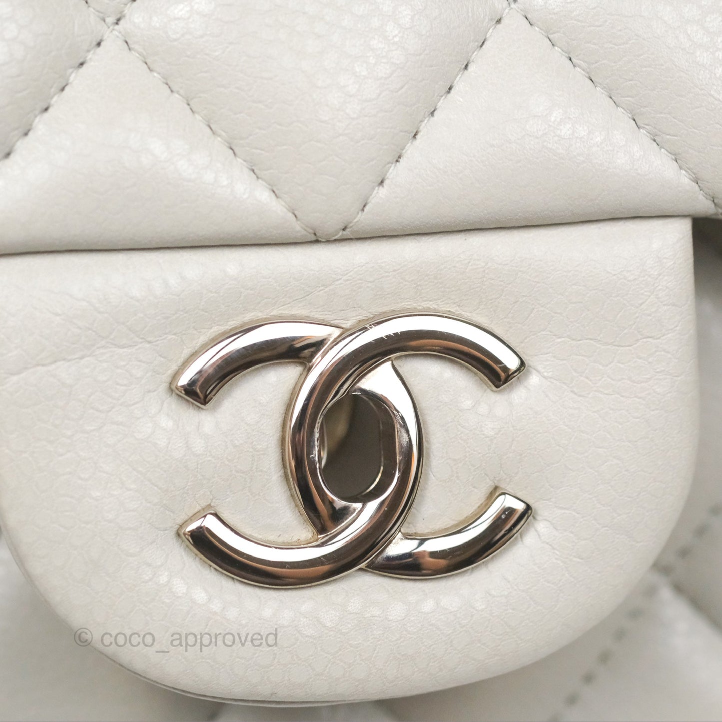 Chanel Jumbo Double Flap Light Grey Caviar Silver Hardware⁣⁣
