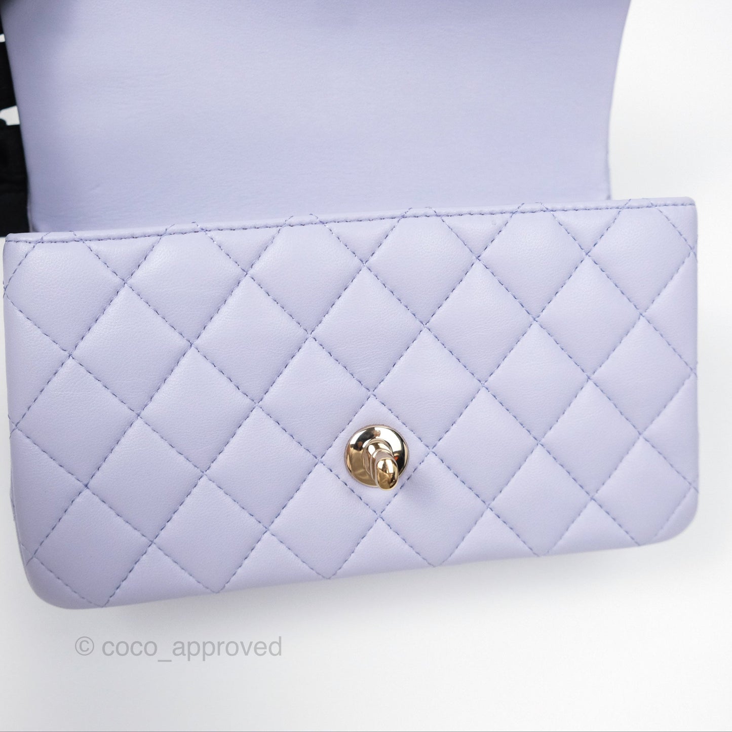 Chanel Top Handle Mini Rectangular Flap Bag Lilac Lambskin Gold Hardware