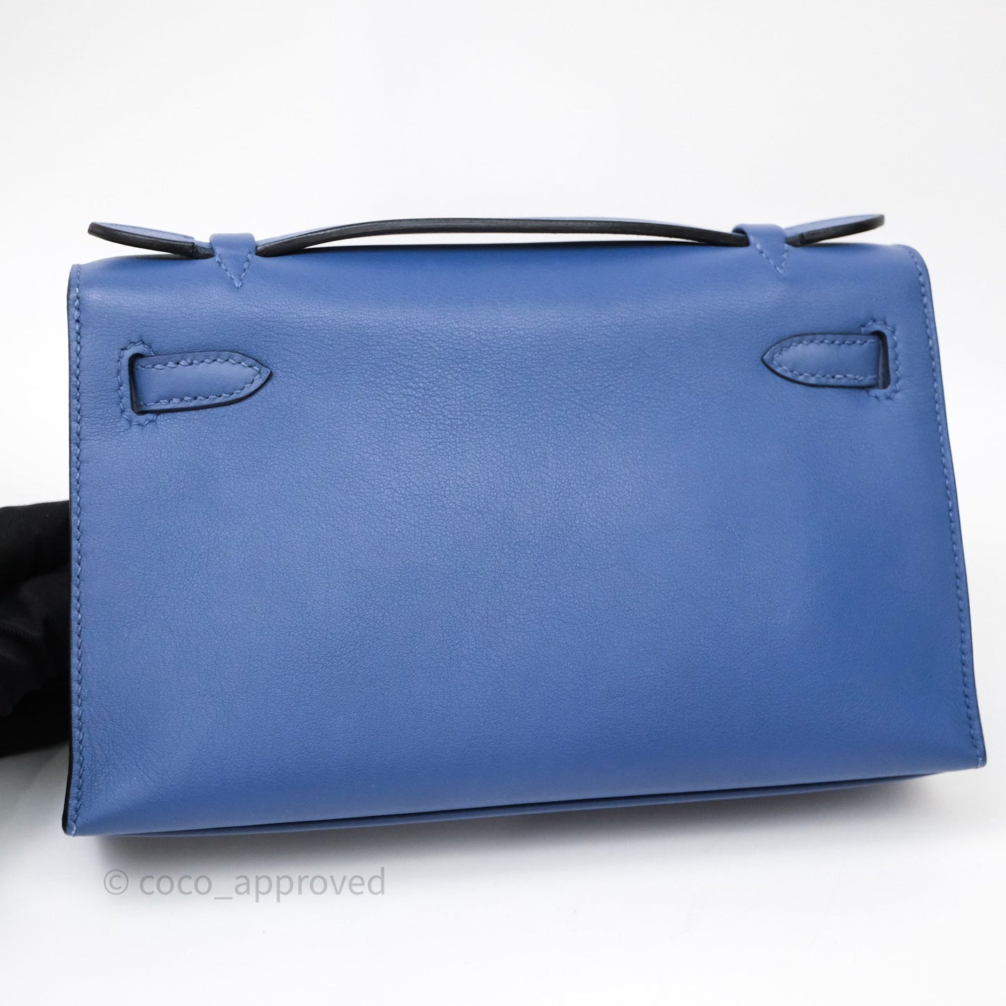 Hermès Kelly Pochette Clutch Bleu Brighton 7E Swift Gold Hardware