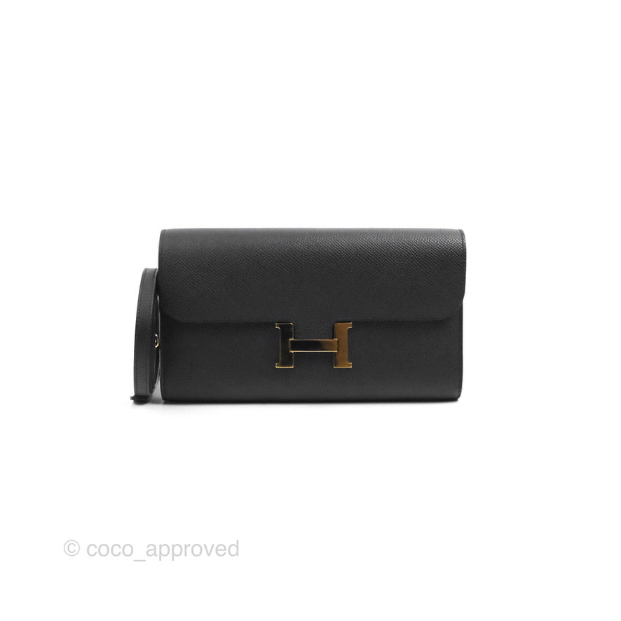 Hermès Constance Long To Go Wallet Black Epsom Gold Hardware