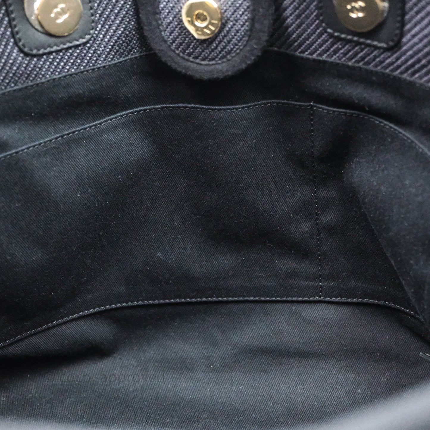 Chanel Medium Deauville Navy Canvas Gold Hardware