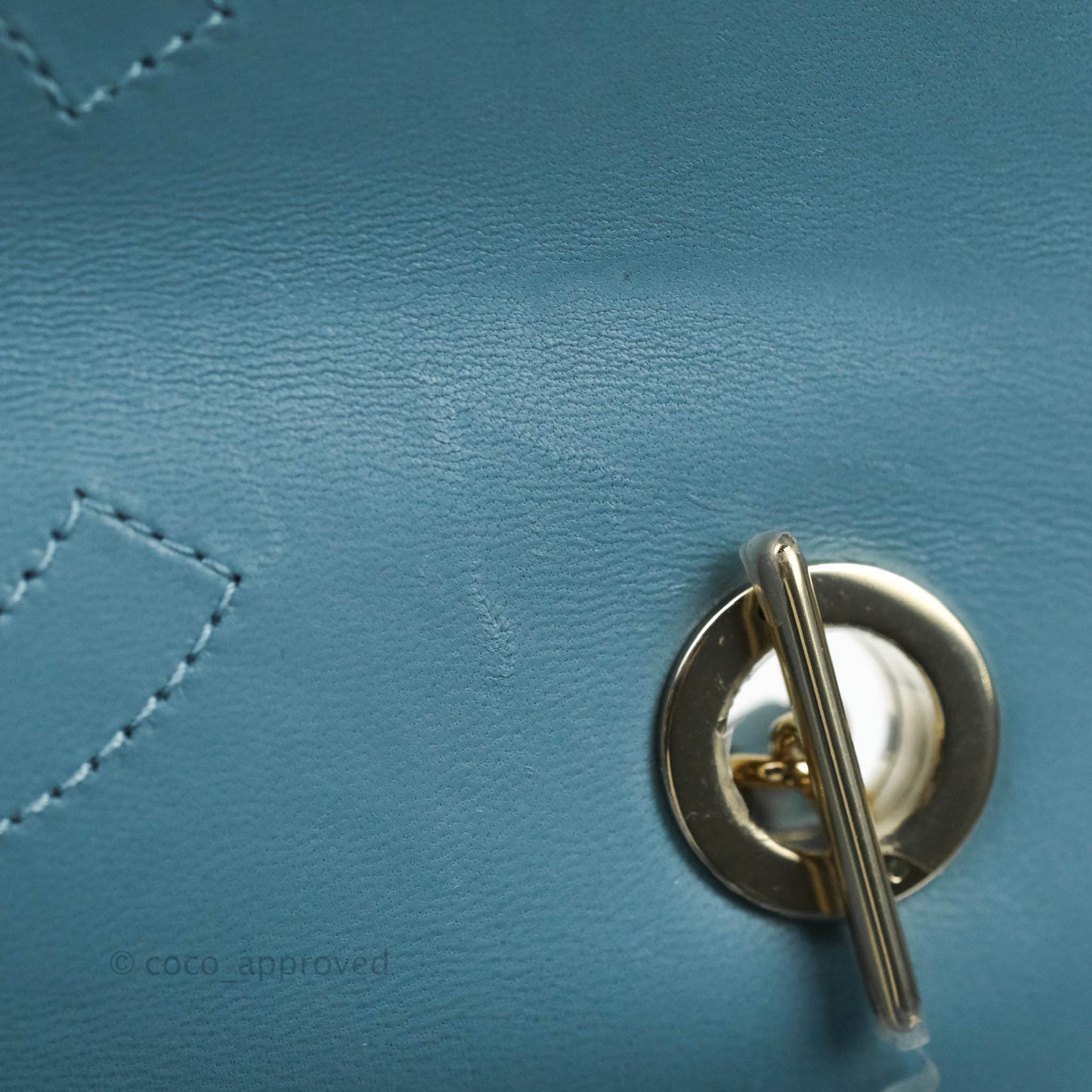 Chanel Trendy CC Chevron Small Blue Lambskin Gold Hardware