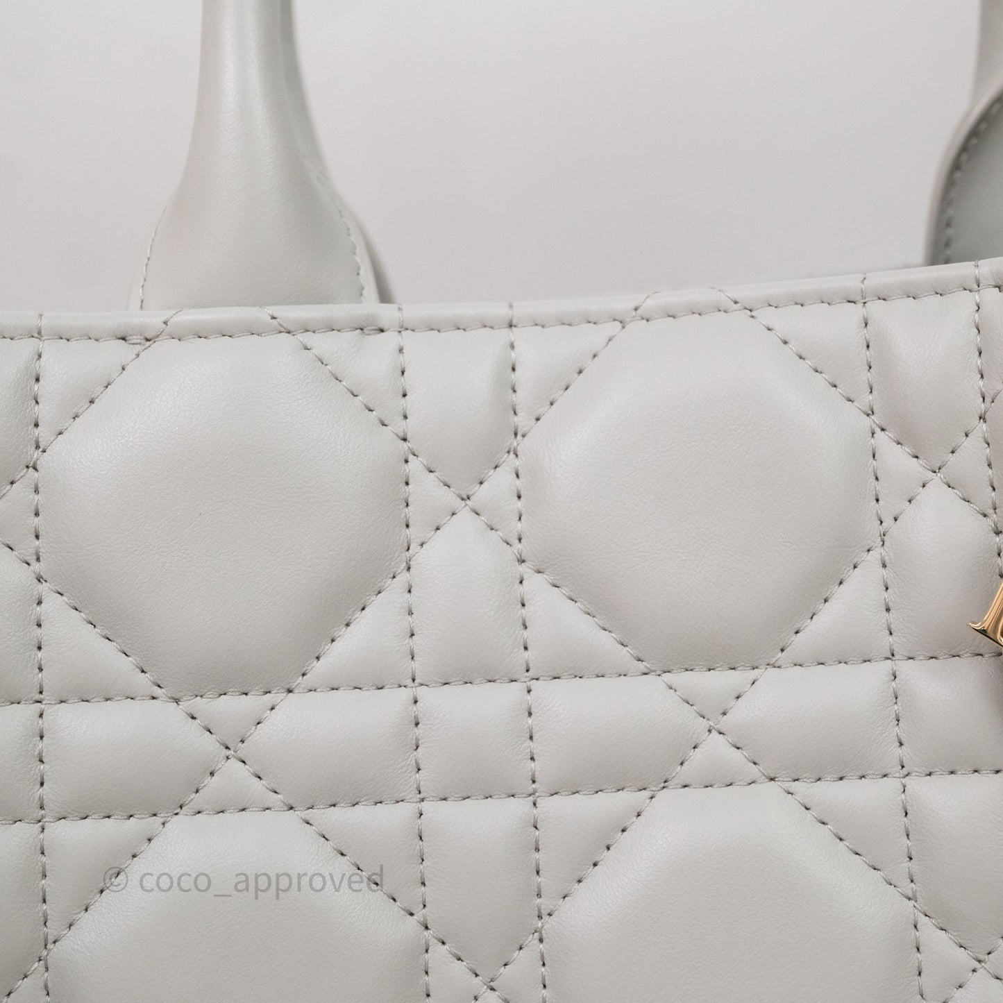 Christian Dior Small Dior Book Tote Cloud Gray Macrocannage Calfskin