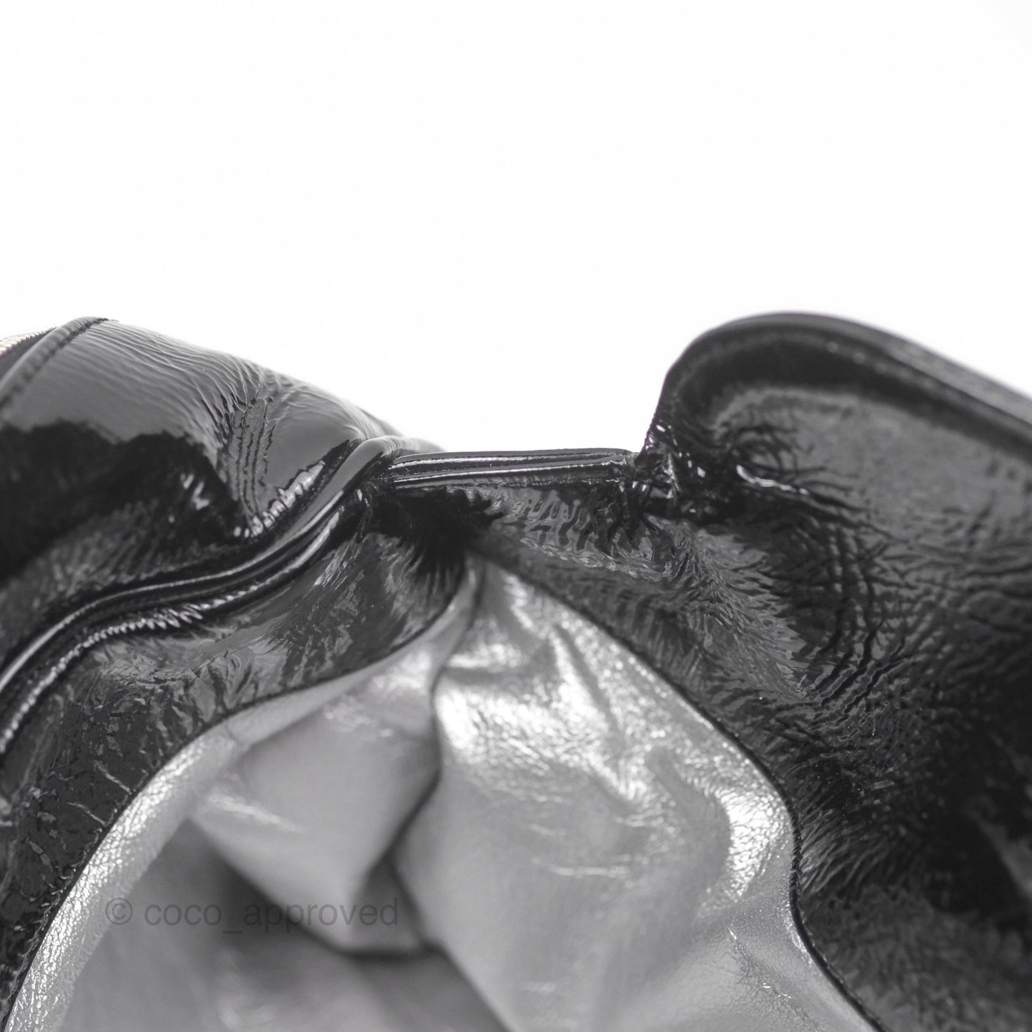 Chanel Bowling Tote Bag Black Glazed Calfskin Silver Hardware