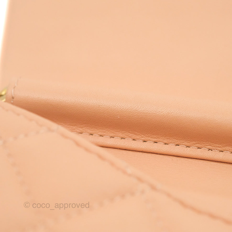 Chanel Clutch with Chain Beige Pink Calfskin Aged Gold Hardware