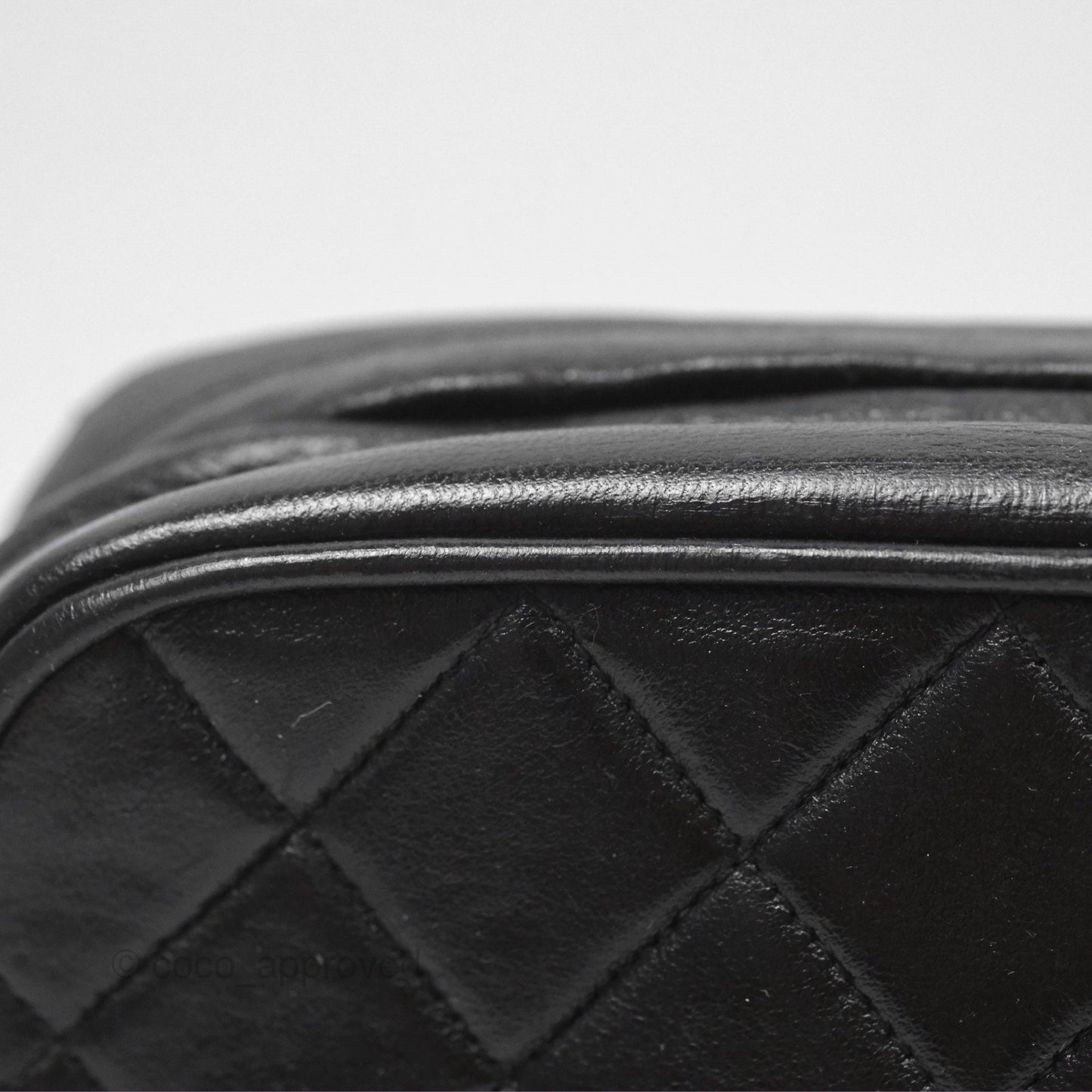 Chanel Vintage Diana Fringe Camera Bag Black Lambskin 24K Gold Hardware