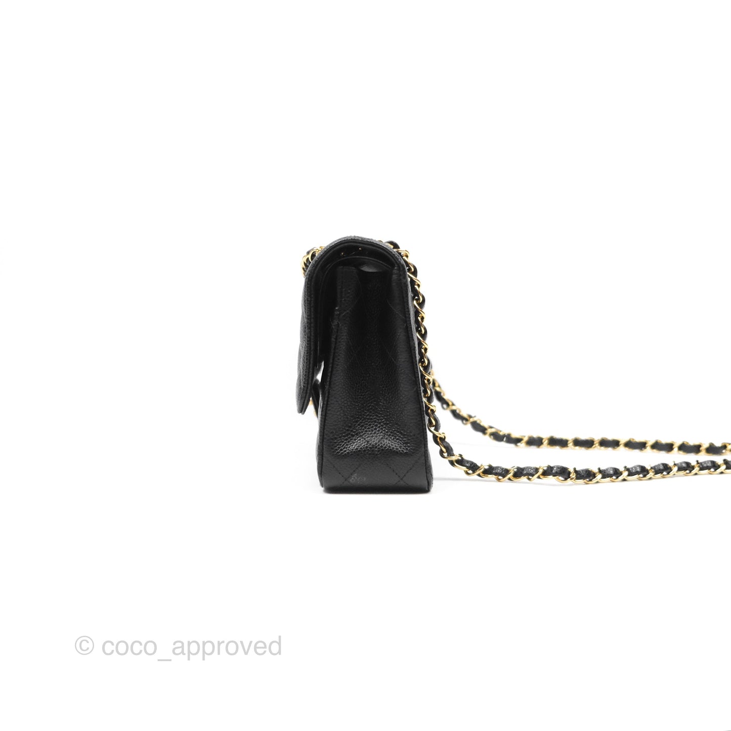 Chanel Classic M/L Medium Flap Quilted Black Caviar Gold Hardware