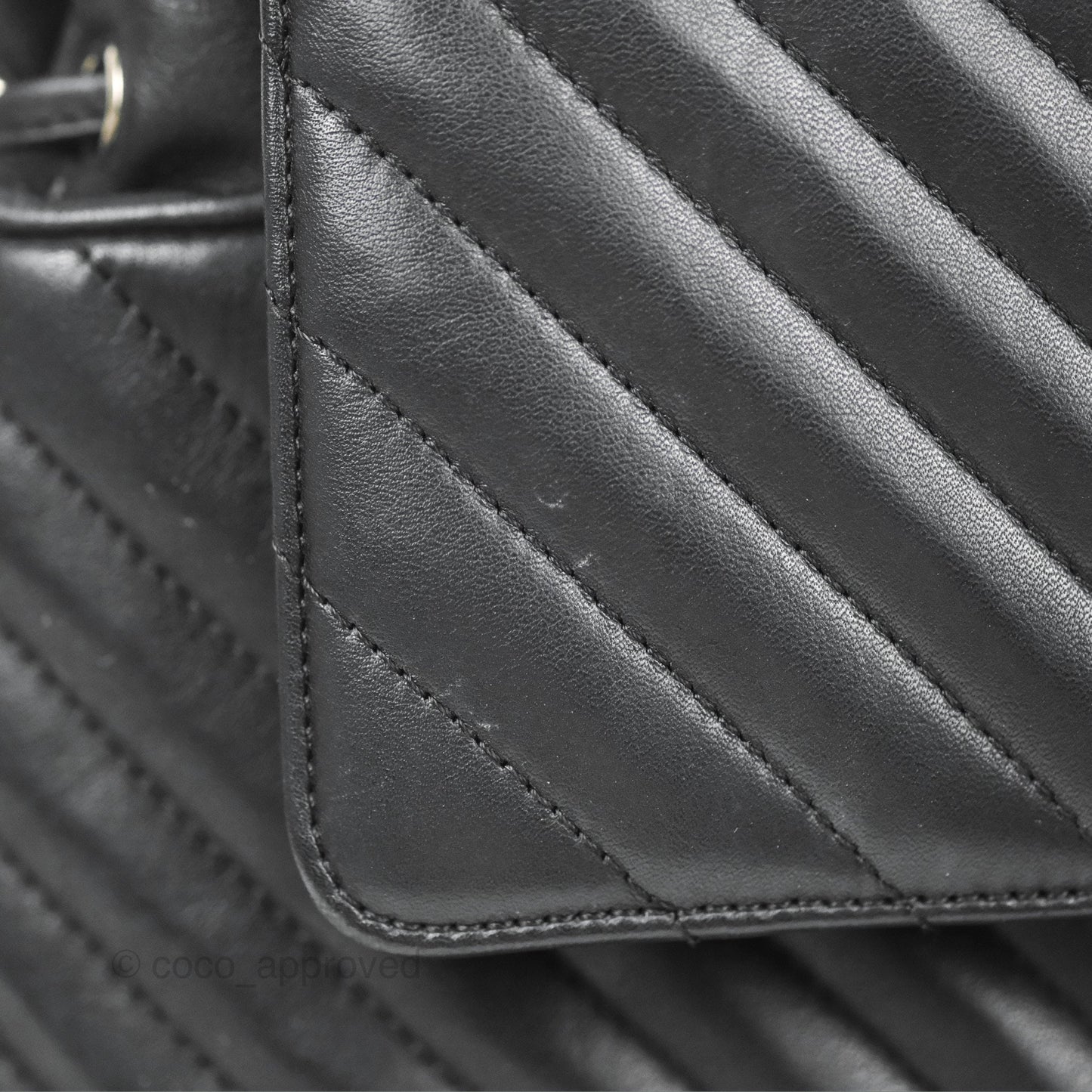 Chanel Medium Chevron Urban Spirit Backpack Black Calfskin Silver Hardware