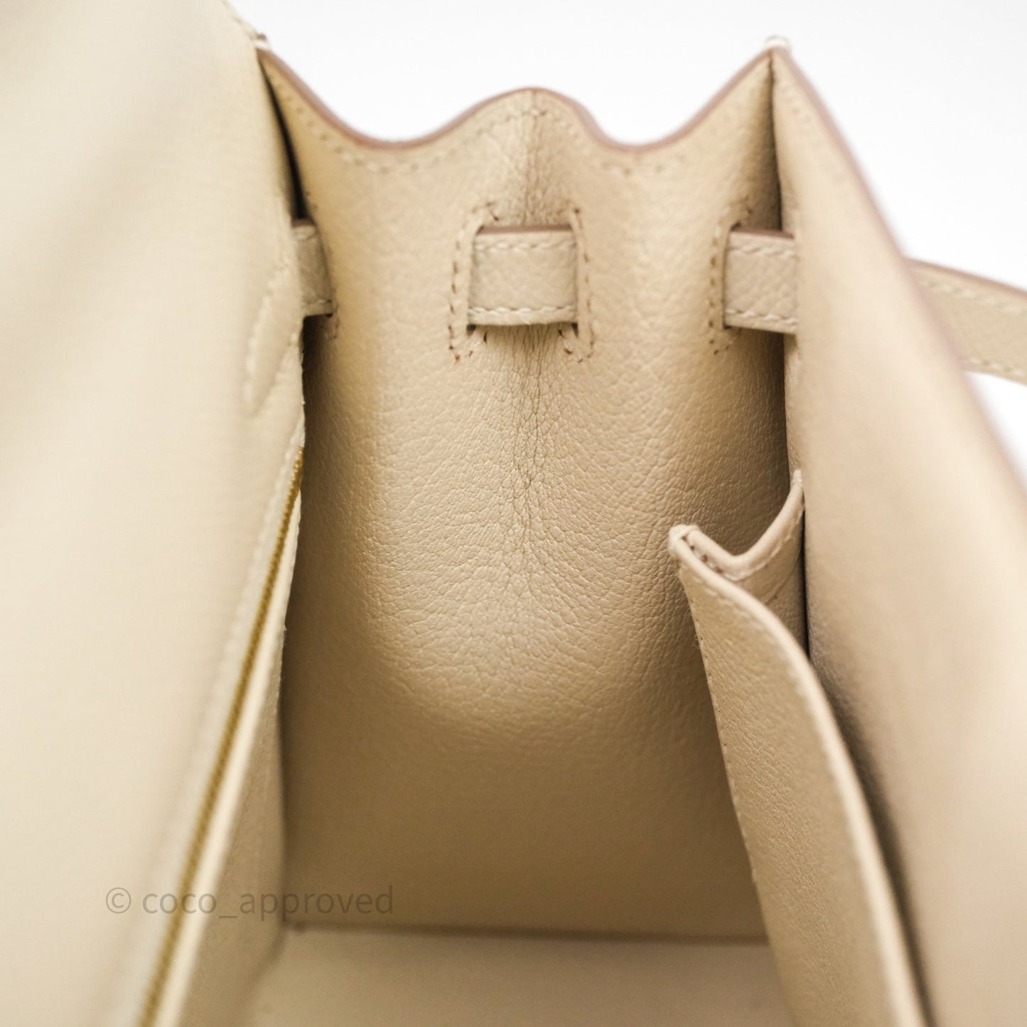 Hermes Kelly 25 Craie Epsom Gold Hardware