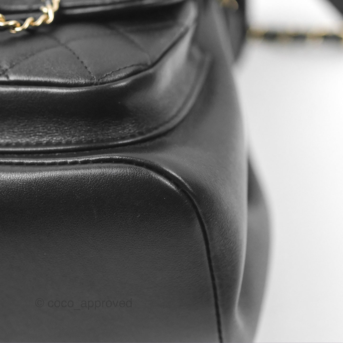 Chanel Quilted Large Duma Drawstring Backpack Black Lambskin