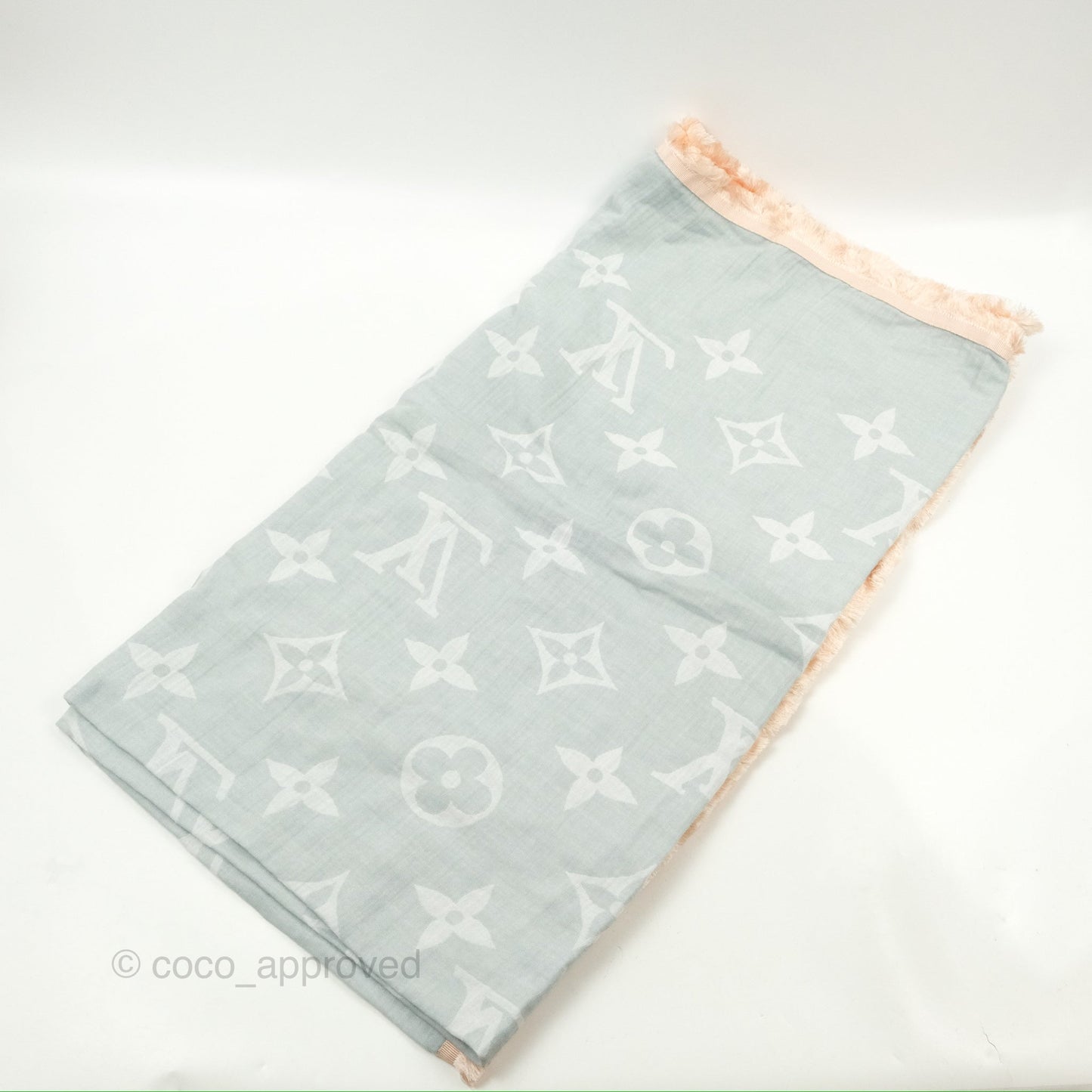 Louis Vuitton So Sweet Cotton Scarf Monogram Blue Ciel